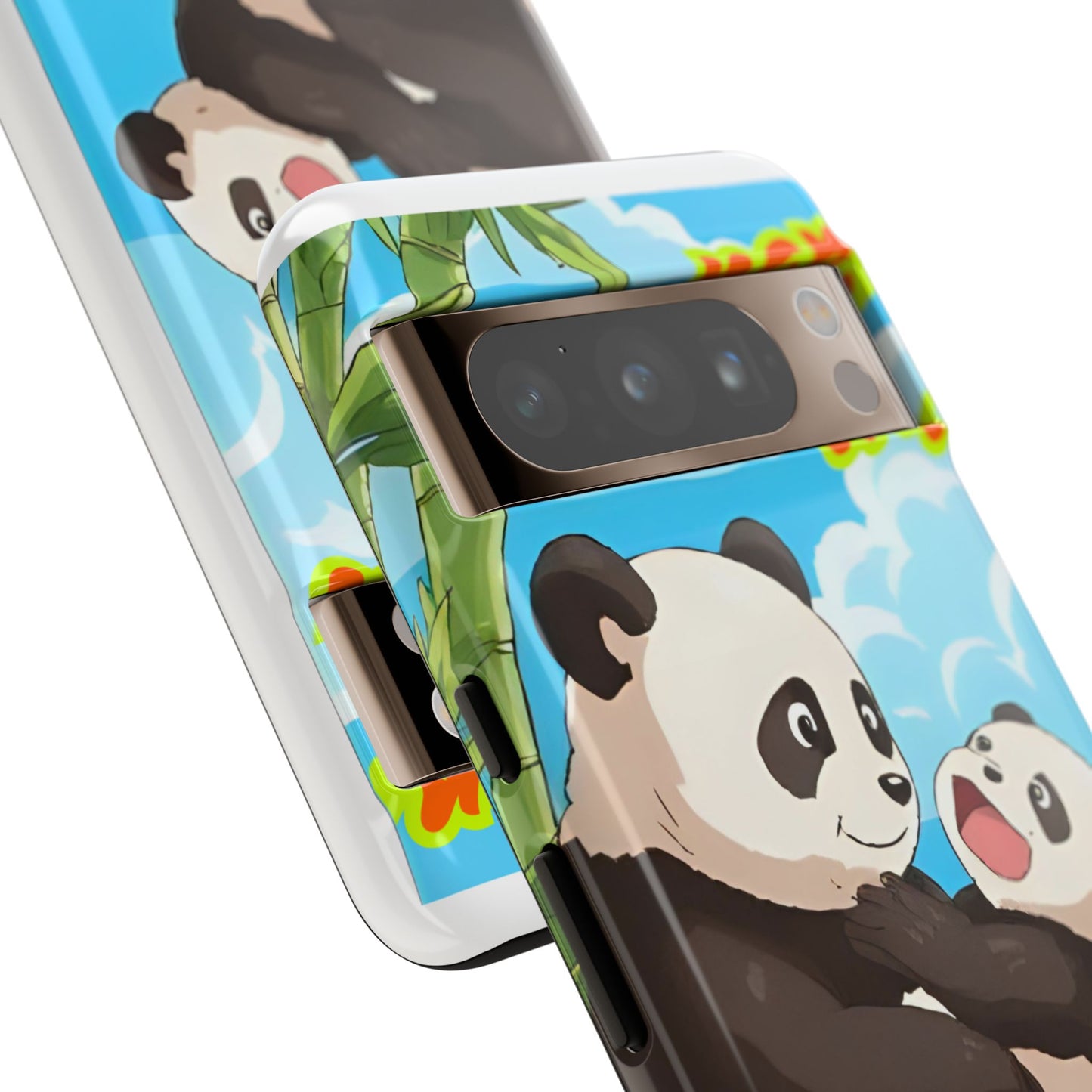 Panda Phone Case - Cute Panda Mom and Baby Design, Phone Cover for Animal Lovers, Gift for Kids and Adults, Jungle Vibe, Fun Accessory