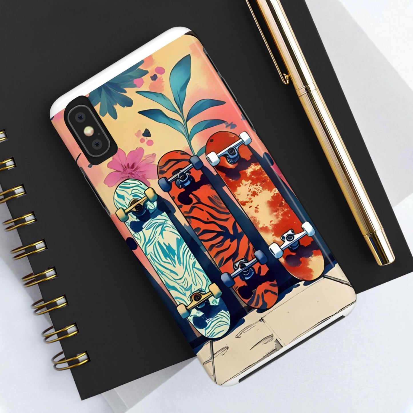 Skateboard Art Phone Cases | Tough Phone Covers for Skaters | Unique Gift for Skateboard Lovers, Trendy Protection, Custom Designs