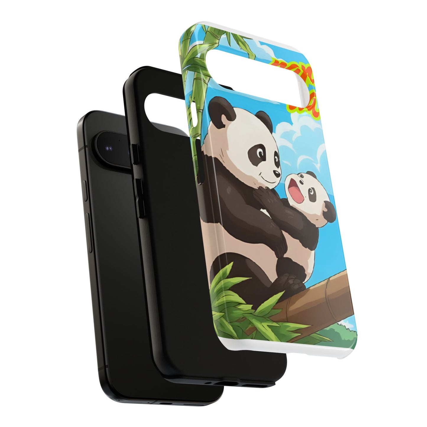 Panda Phone Case - Cute Panda Mom and Baby Design, Phone Cover for Animal Lovers, Gift for Kids and Adults, Jungle Vibe, Fun Accessory
