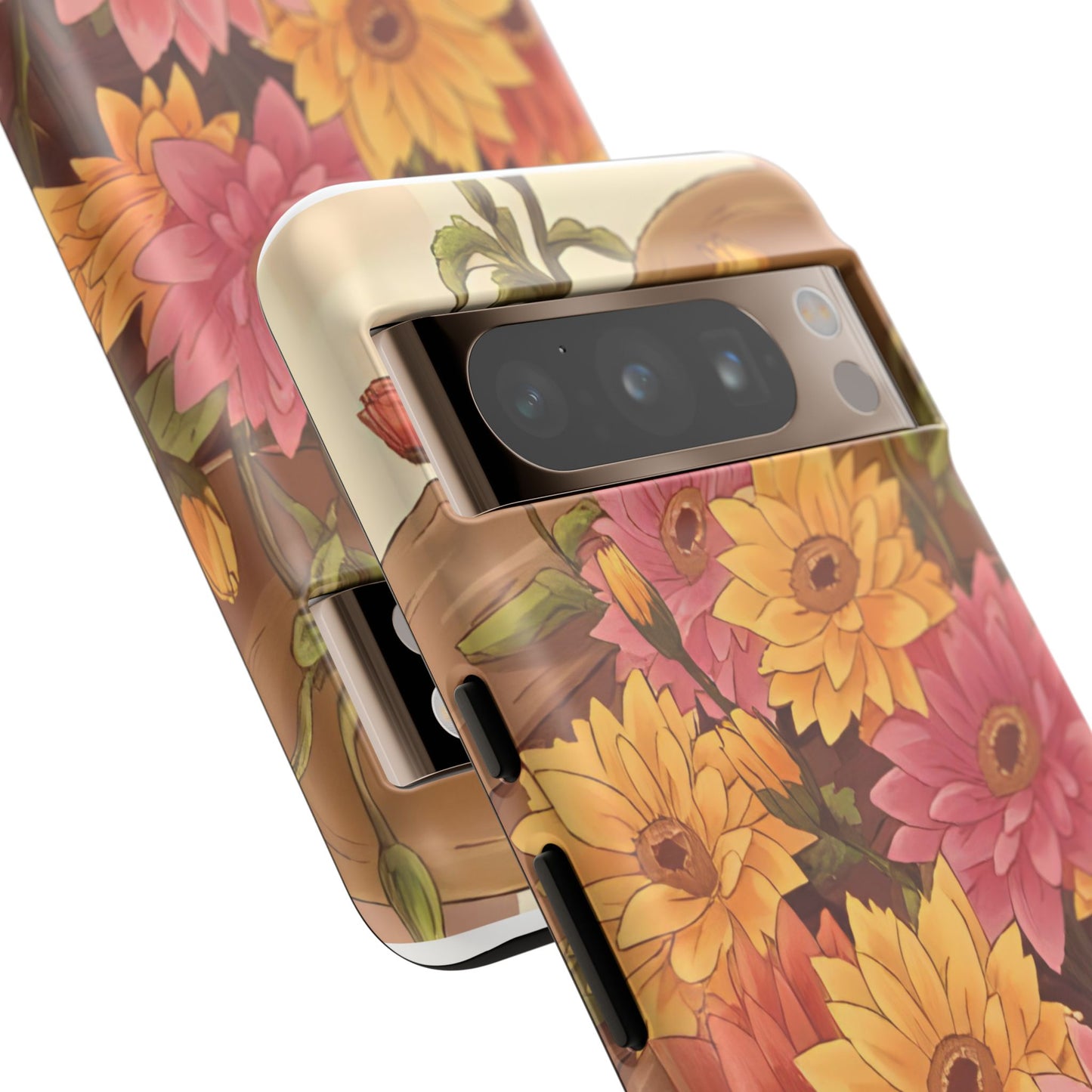 Floral Phone Case - Colorful Flower Design, Tough Protective Case, Gift for Nature Lovers, Spring Accents, Cute Accessories