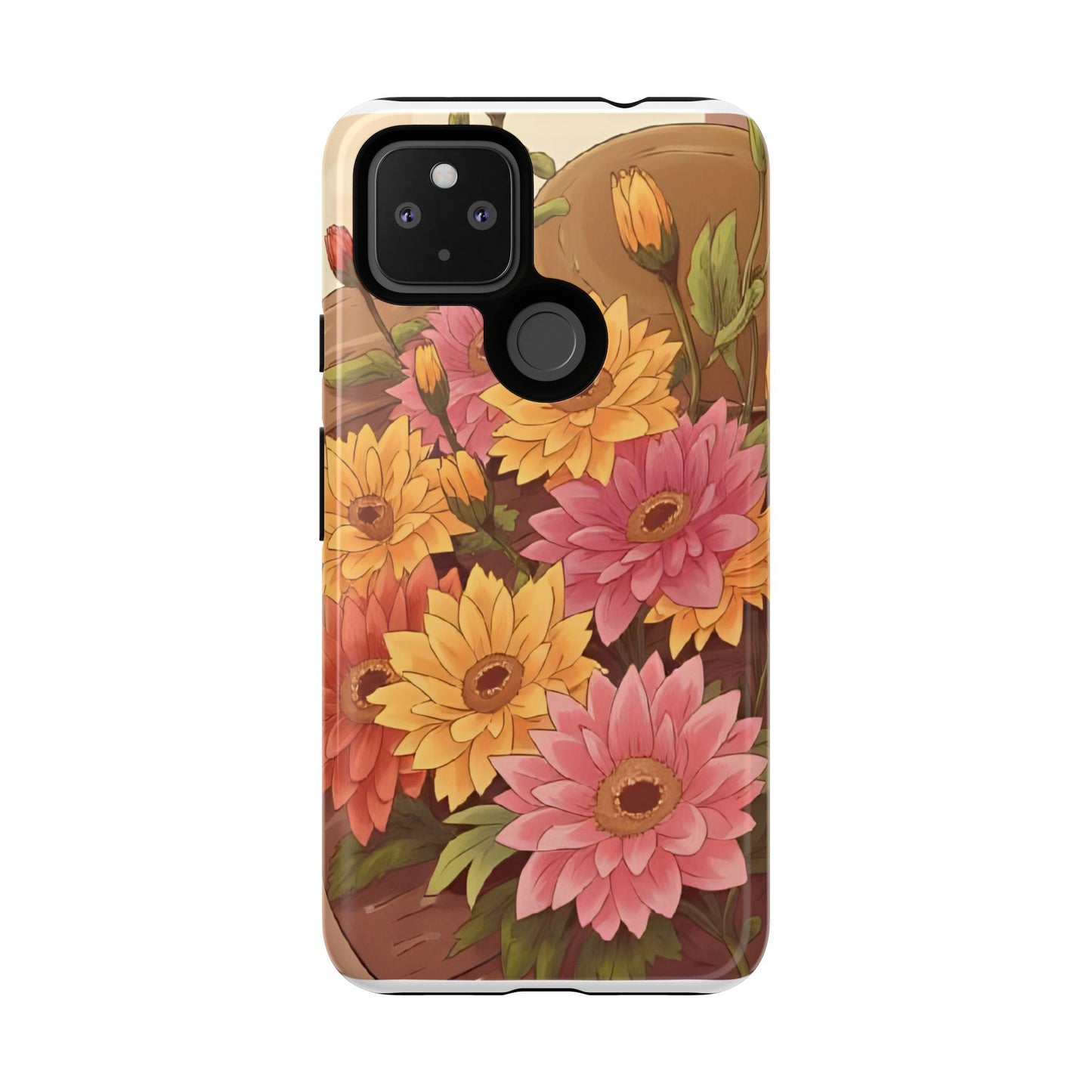 Floral Phone Case - Colorful Flower Design, Tough Protective Case, Gift for Nature Lovers, Spring Accents, Cute Accessories