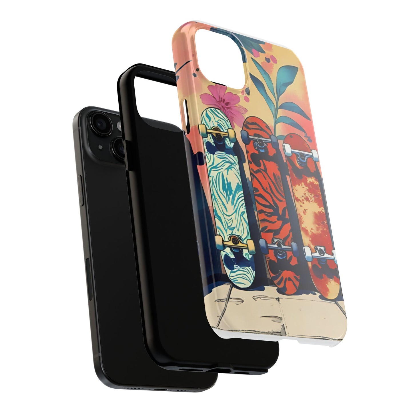 Skateboard Art Phone Cases | Tough Phone Covers for Skaters | Unique Gift for Skateboard Lovers, Trendy Protection, Custom Designs