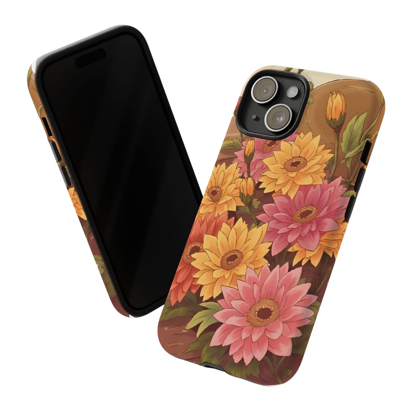 Floral Phone Case - Colorful Flower Design, Tough Protective Case, Gift for Nature Lovers, Spring Accents, Cute Accessories