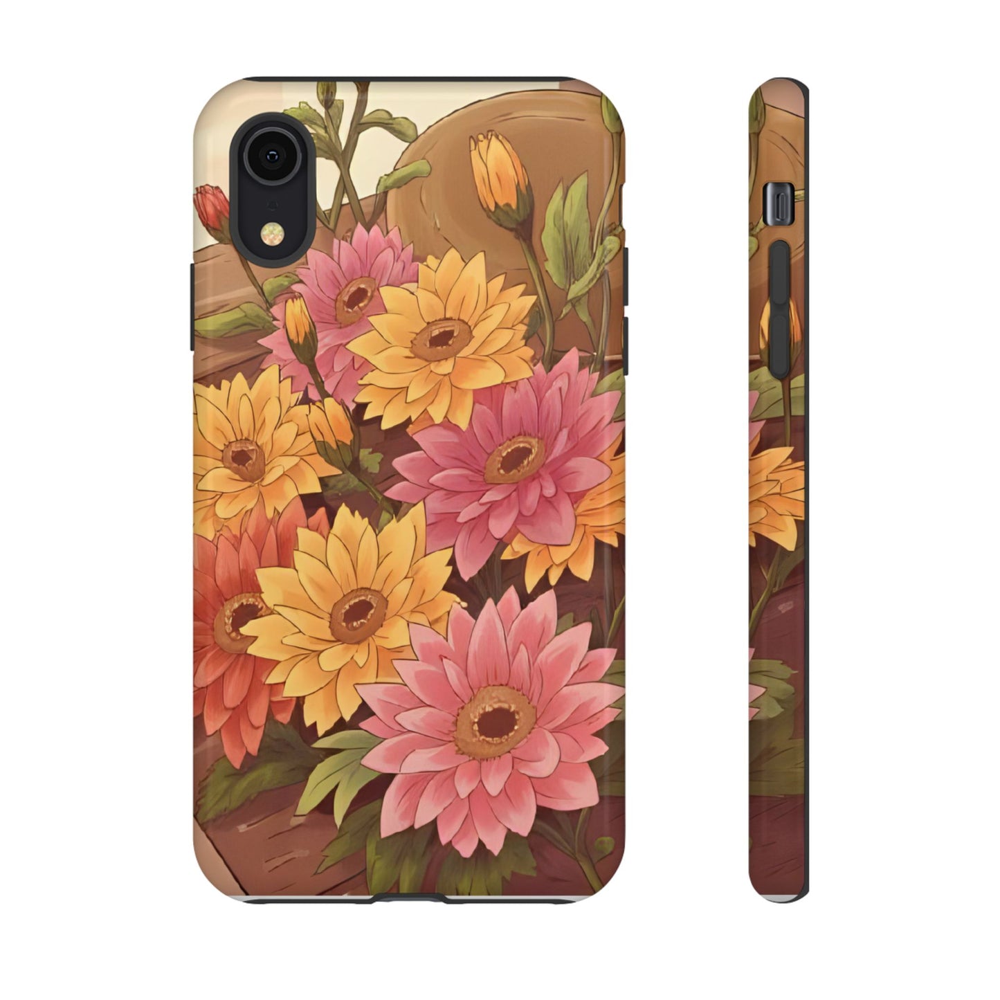 Floral Phone Case - Colorful Flower Design, Tough Protective Case, Gift for Nature Lovers, Spring Accents, Cute Accessories