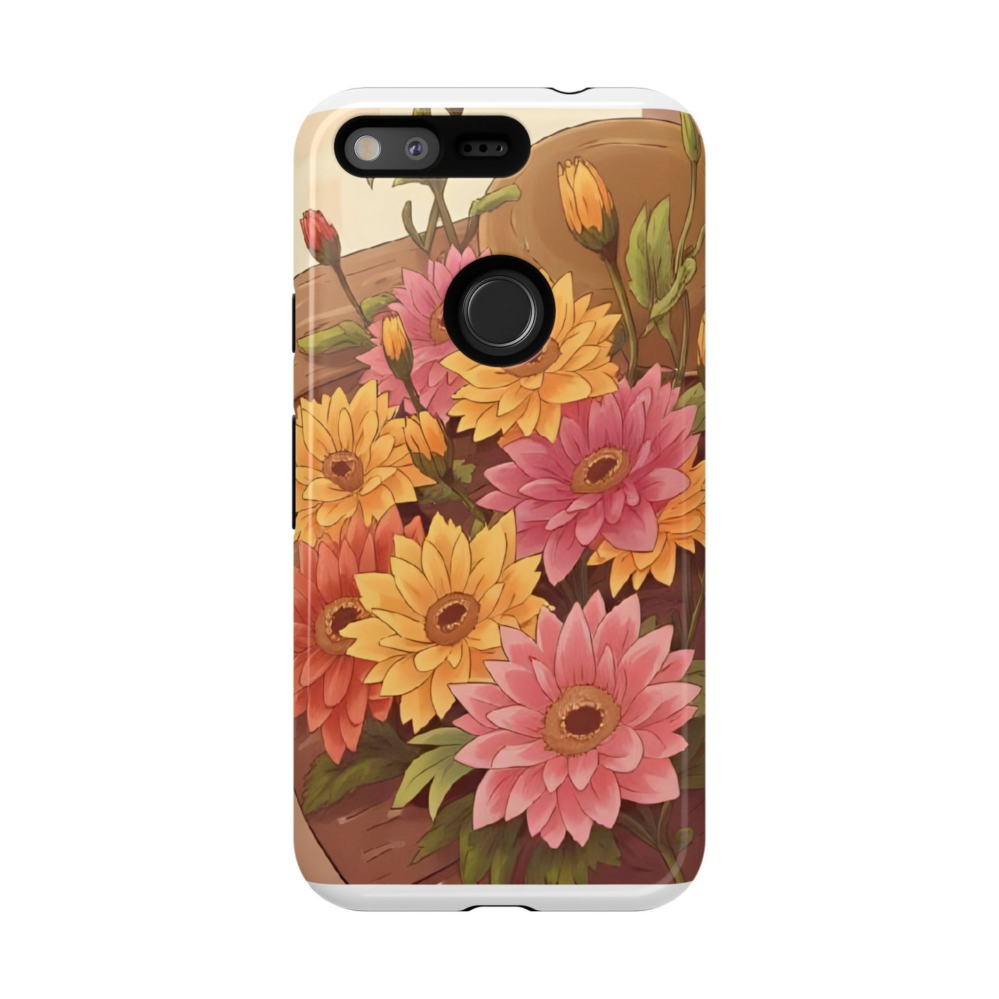 Floral Phone Case - Colorful Flower Design, Tough Protective Case, Gift for Nature Lovers, Spring Accents, Cute Accessories