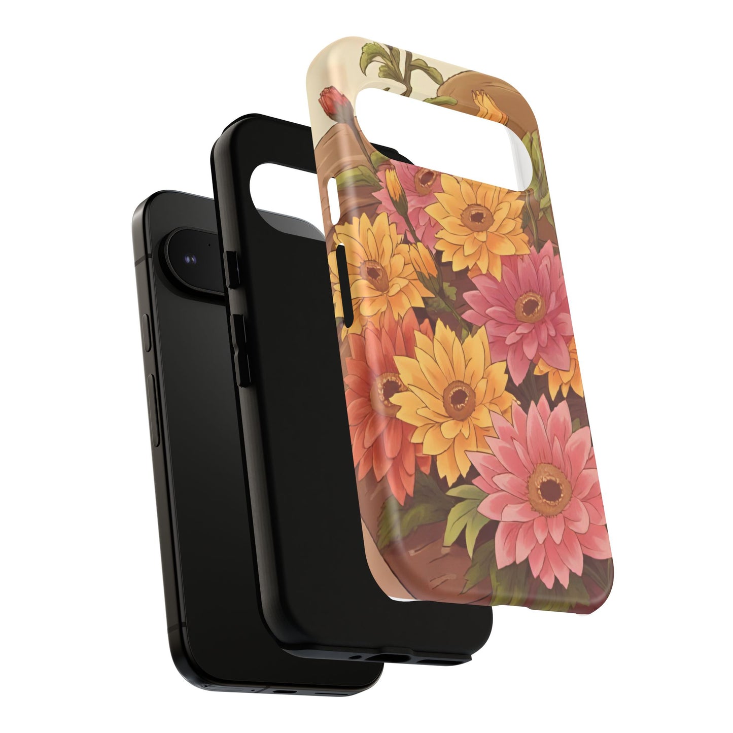 Floral Phone Case - Colorful Flower Design, Tough Protective Case, Gift for Nature Lovers, Spring Accents, Cute Accessories