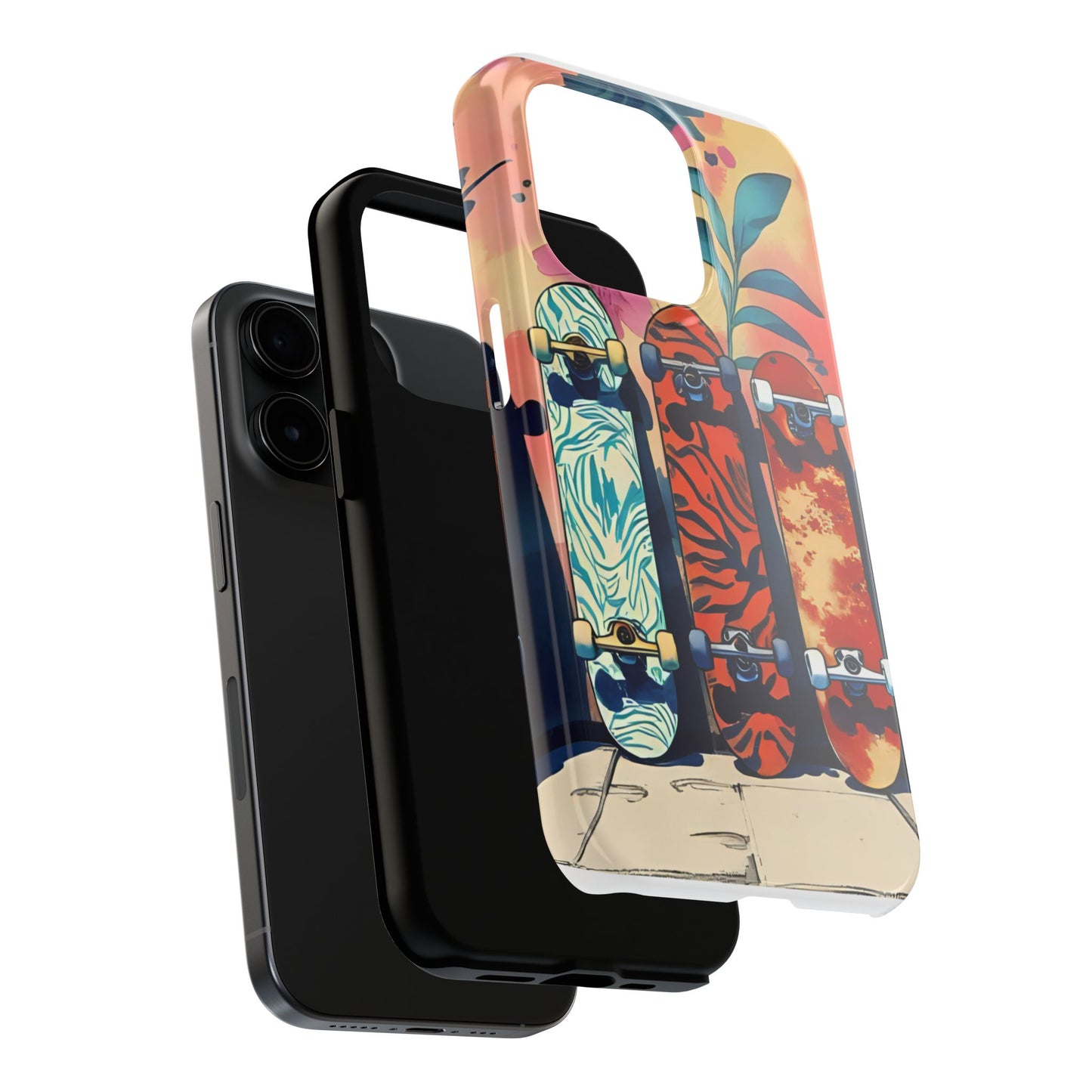 Skateboard Art Phone Cases | Tough Phone Covers for Skaters | Unique Gift for Skateboard Lovers, Trendy Protection, Custom Designs