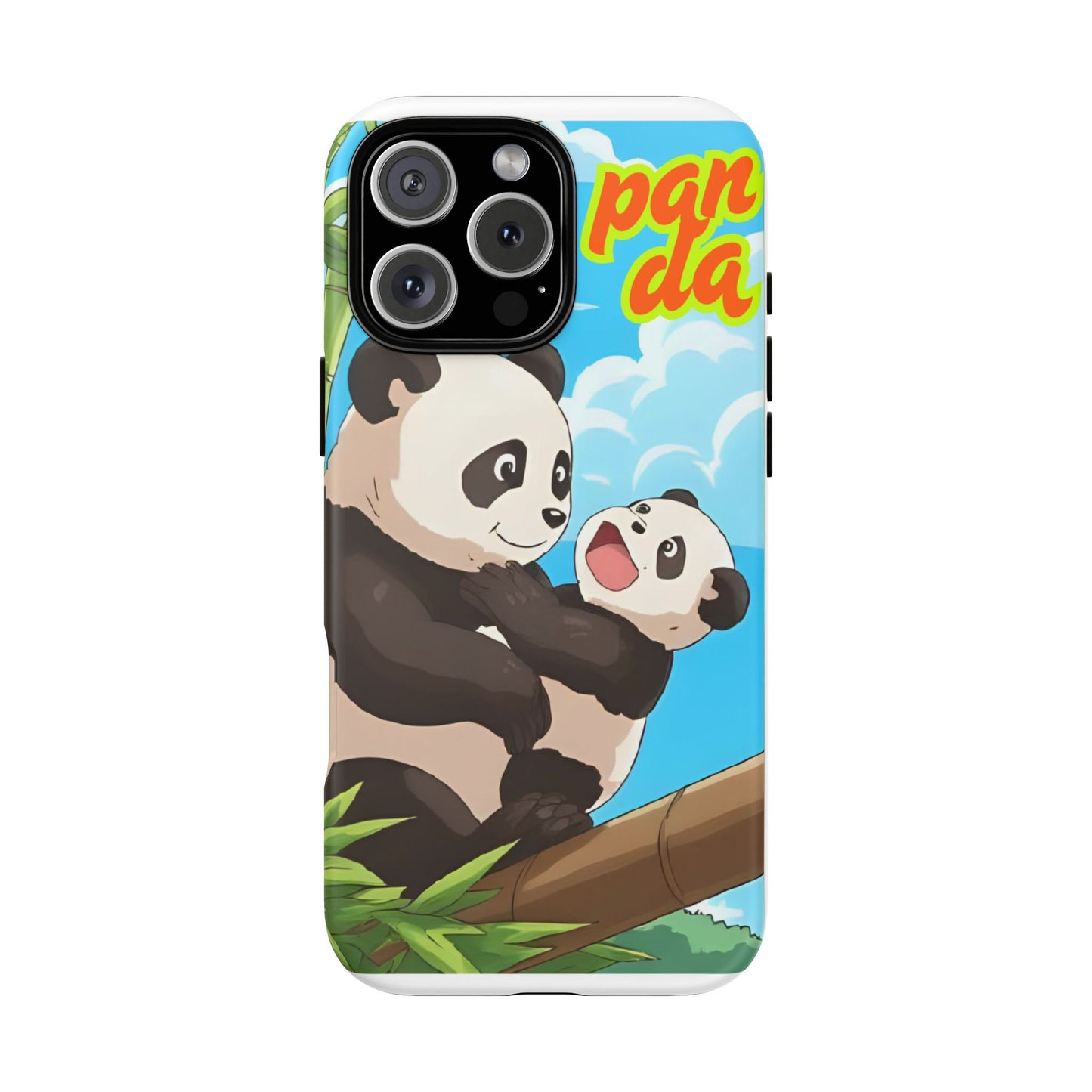 Panda Phone Case - Cute Panda Mom and Baby Design, Phone Cover for Animal Lovers, Gift for Kids and Adults, Jungle Vibe, Fun Accessory