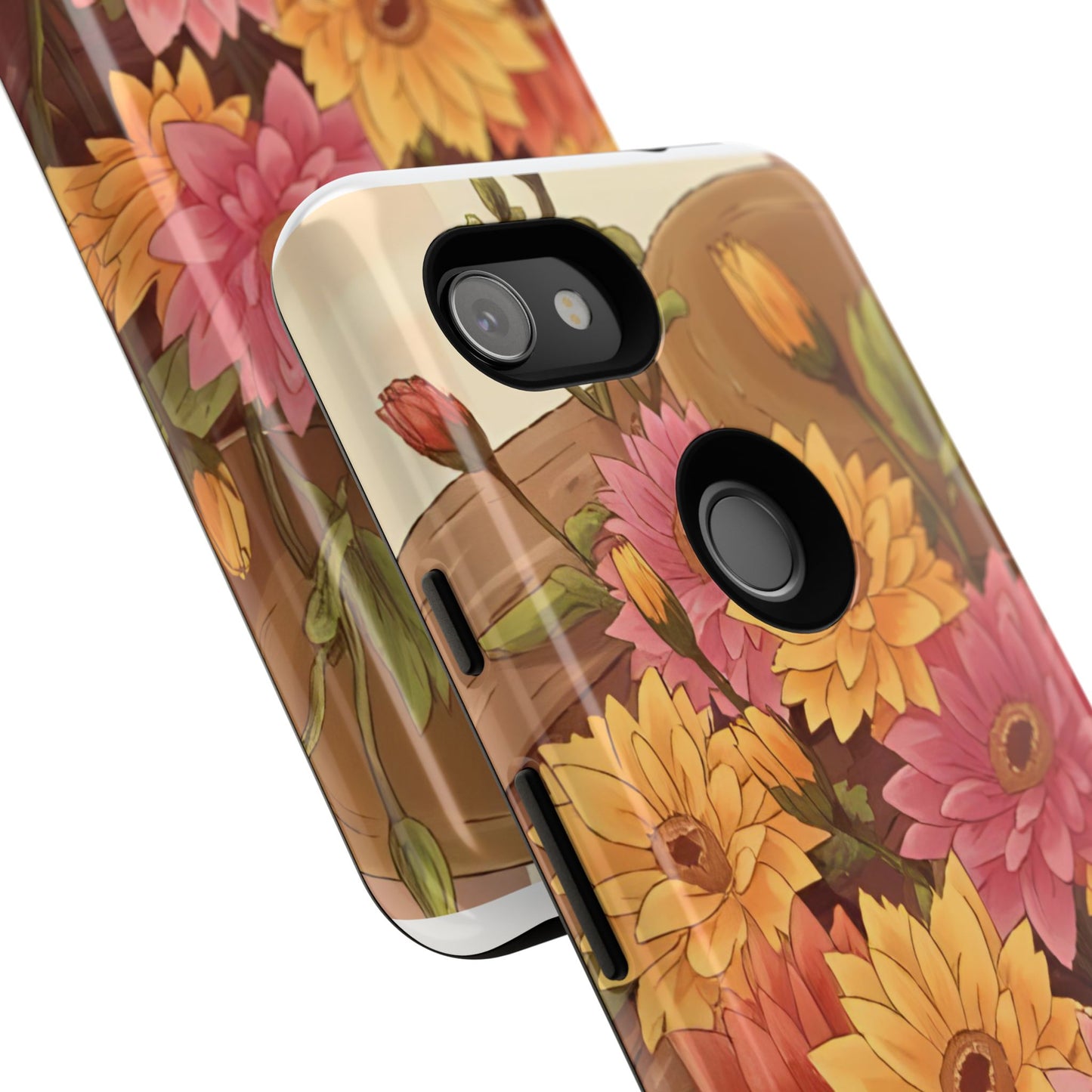 Floral Phone Case - Colorful Flower Design, Tough Protective Case, Gift for Nature Lovers, Spring Accents, Cute Accessories