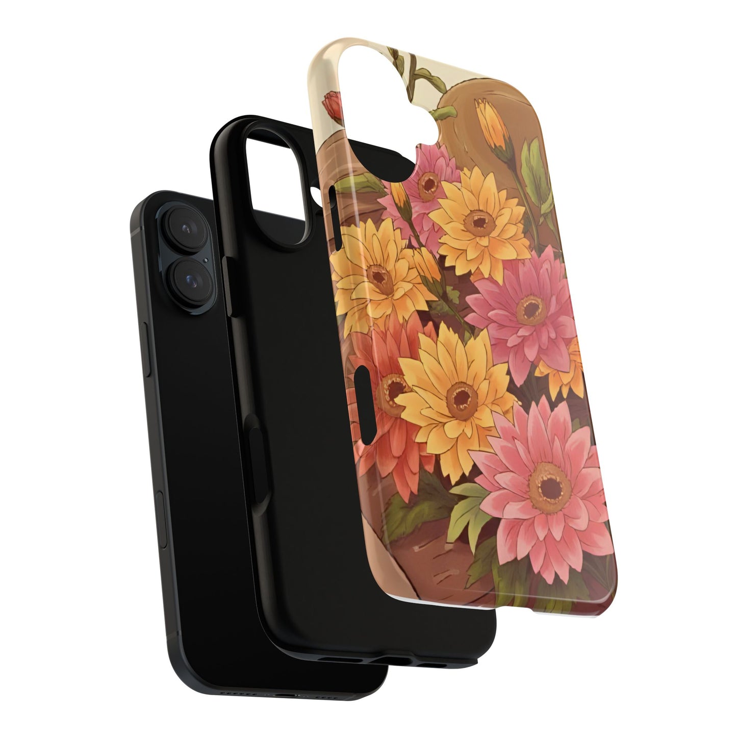 Floral Phone Case - Colorful Flower Design, Tough Protective Case, Gift for Nature Lovers, Spring Accents, Cute Accessories