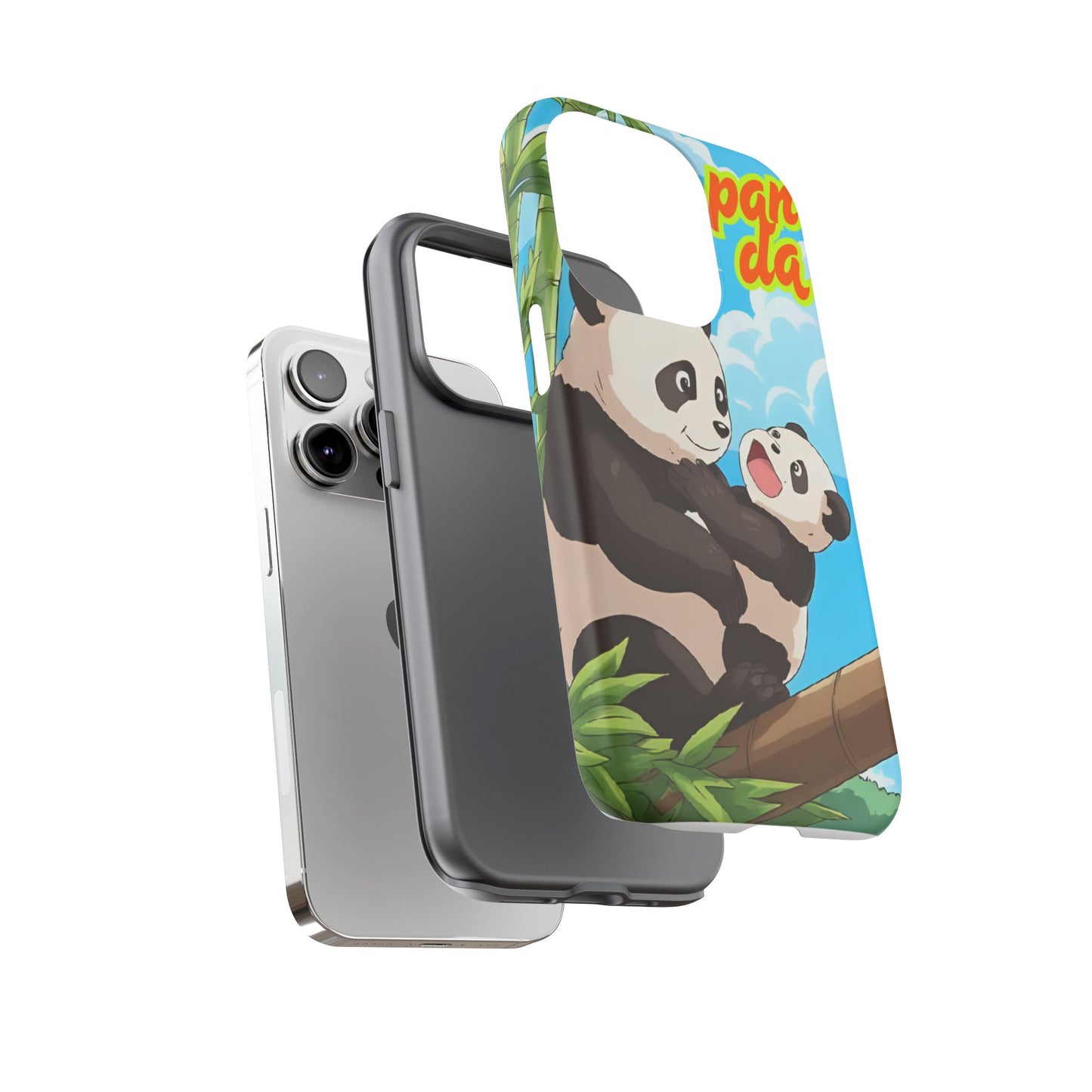 Panda Phone Case - Cute Panda Mom and Baby Design, Phone Cover for Animal Lovers, Gift for Kids and Adults, Jungle Vibe, Fun Accessory