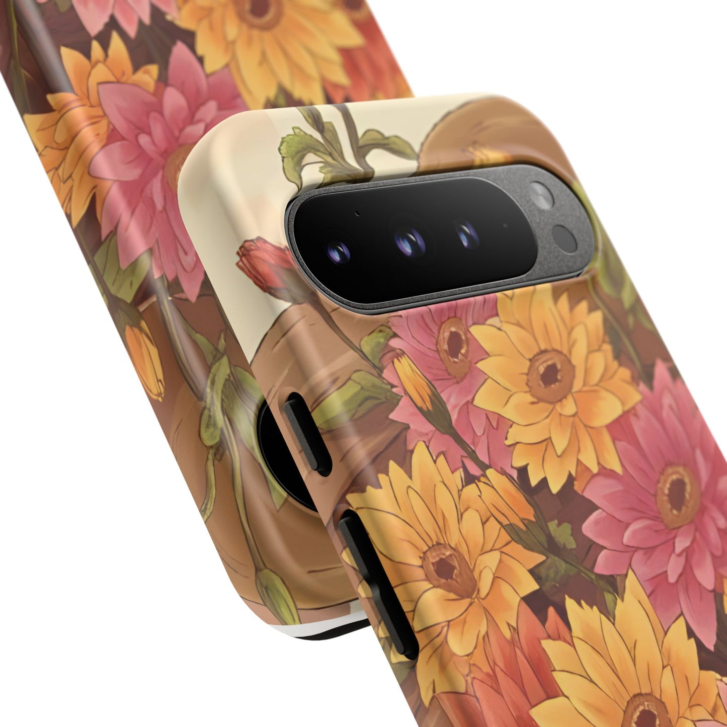 Floral Phone Case - Colorful Flower Design, Tough Protective Case, Gift for Nature Lovers, Spring Accents, Cute Accessories