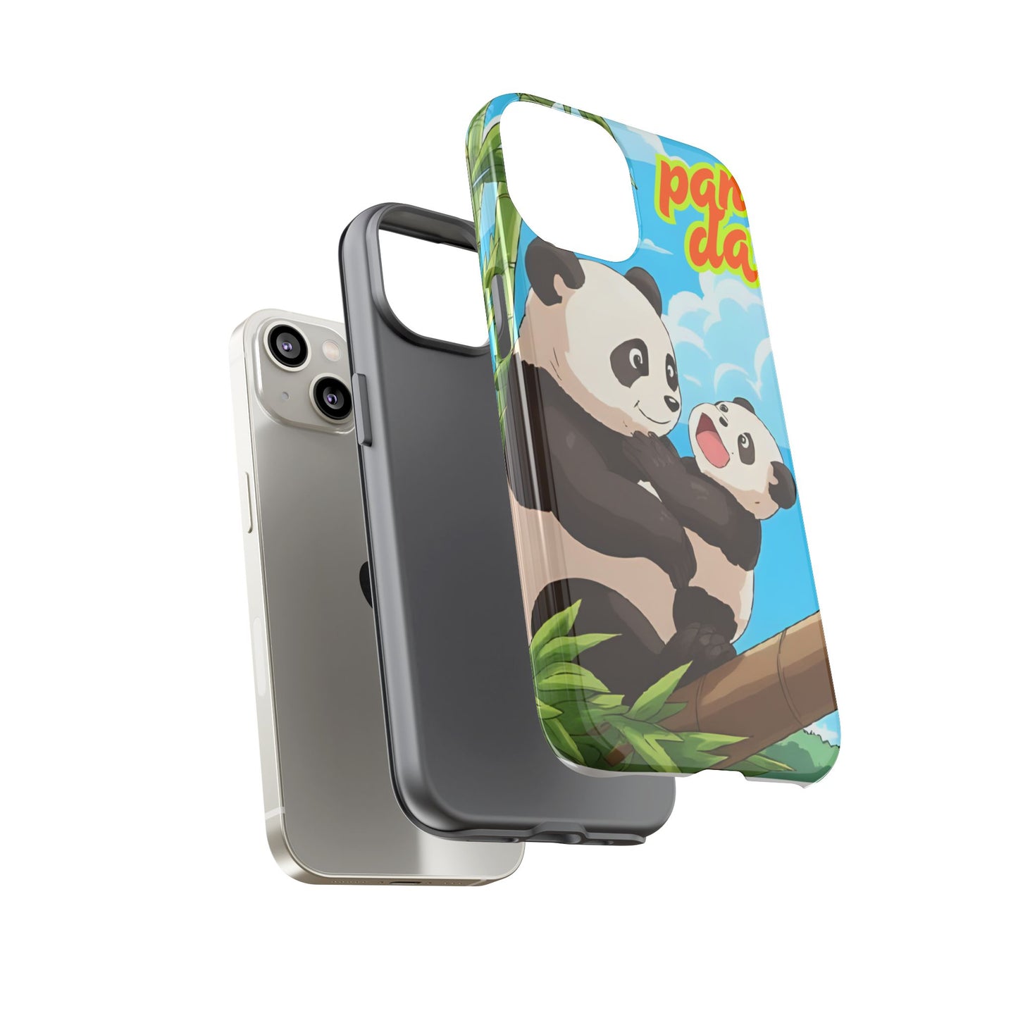 Panda Phone Case - Cute Panda Mom and Baby Design, Phone Cover for Animal Lovers, Gift for Kids and Adults, Jungle Vibe, Fun Accessory