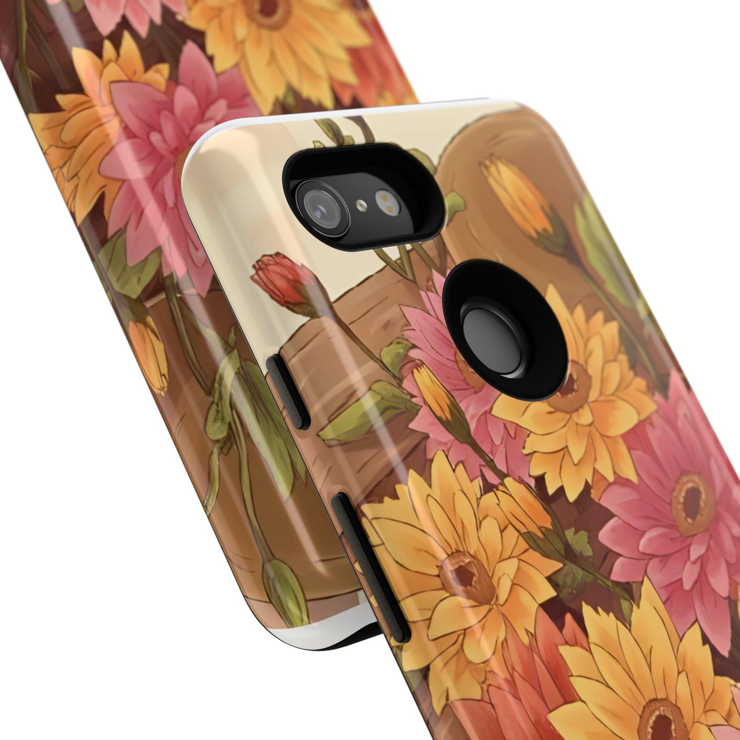 Floral Phone Case - Colorful Flower Design, Tough Protective Case, Gift for Nature Lovers, Spring Accents, Cute Accessories