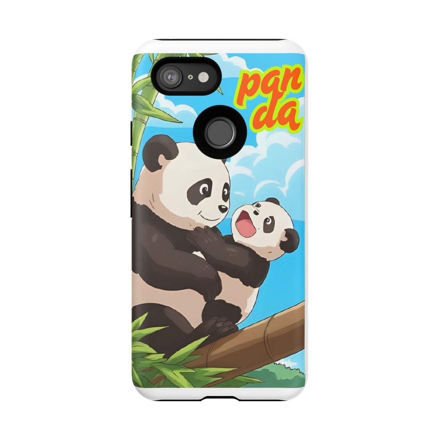 Panda Phone Case - Cute Panda Mom and Baby Design, Phone Cover for Animal Lovers, Gift for Kids and Adults, Jungle Vibe, Fun Accessory