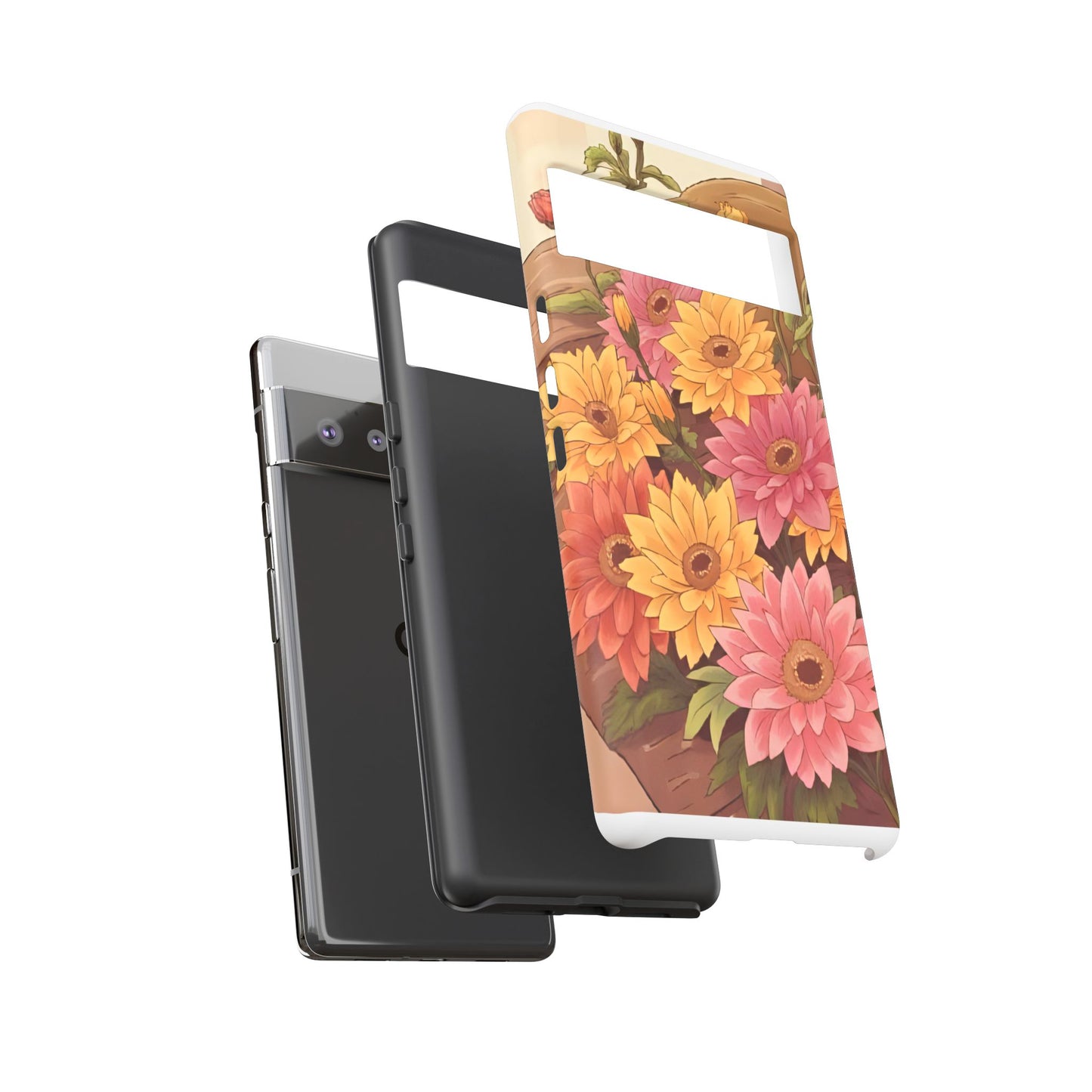 Floral Phone Case - Colorful Flower Design, Tough Protective Case, Gift for Nature Lovers, Spring Accents, Cute Accessories