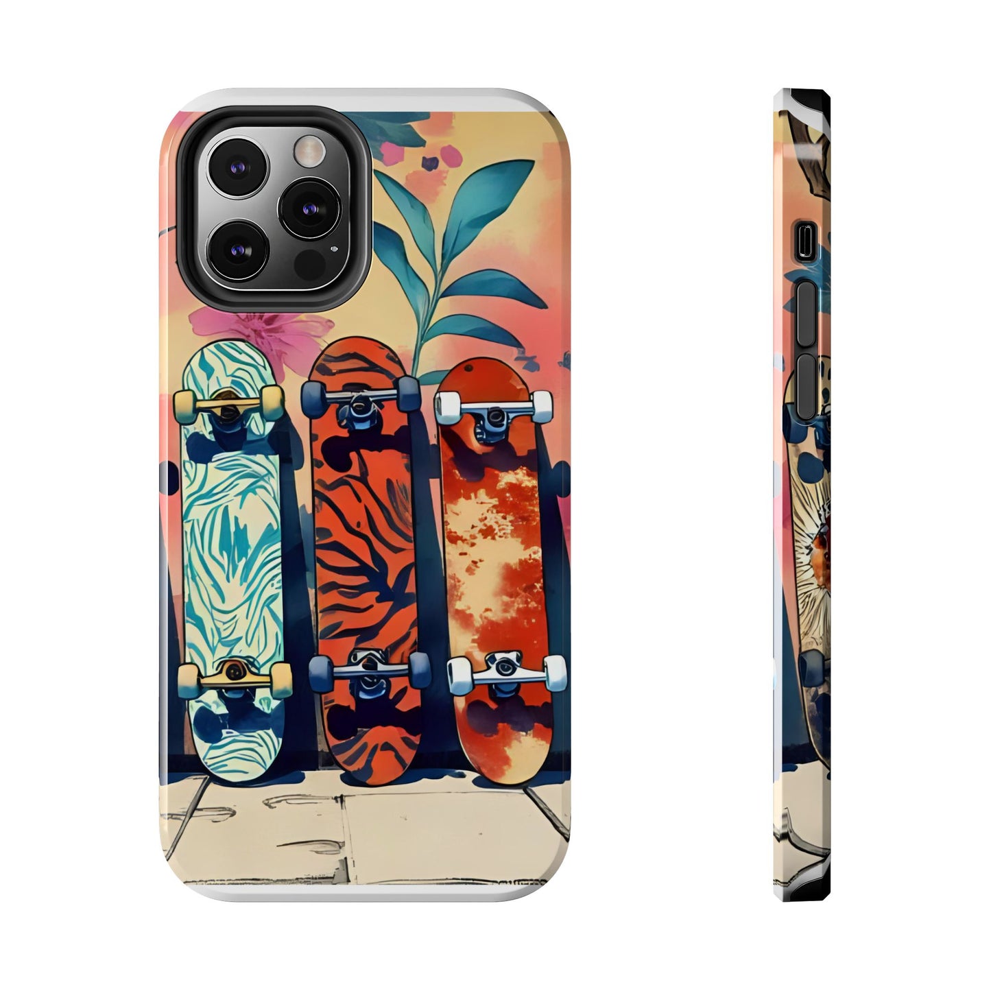 Skateboard Art Phone Cases | Tough Phone Covers for Skaters | Unique Gift for Skateboard Lovers, Trendy Protection, Custom Designs
