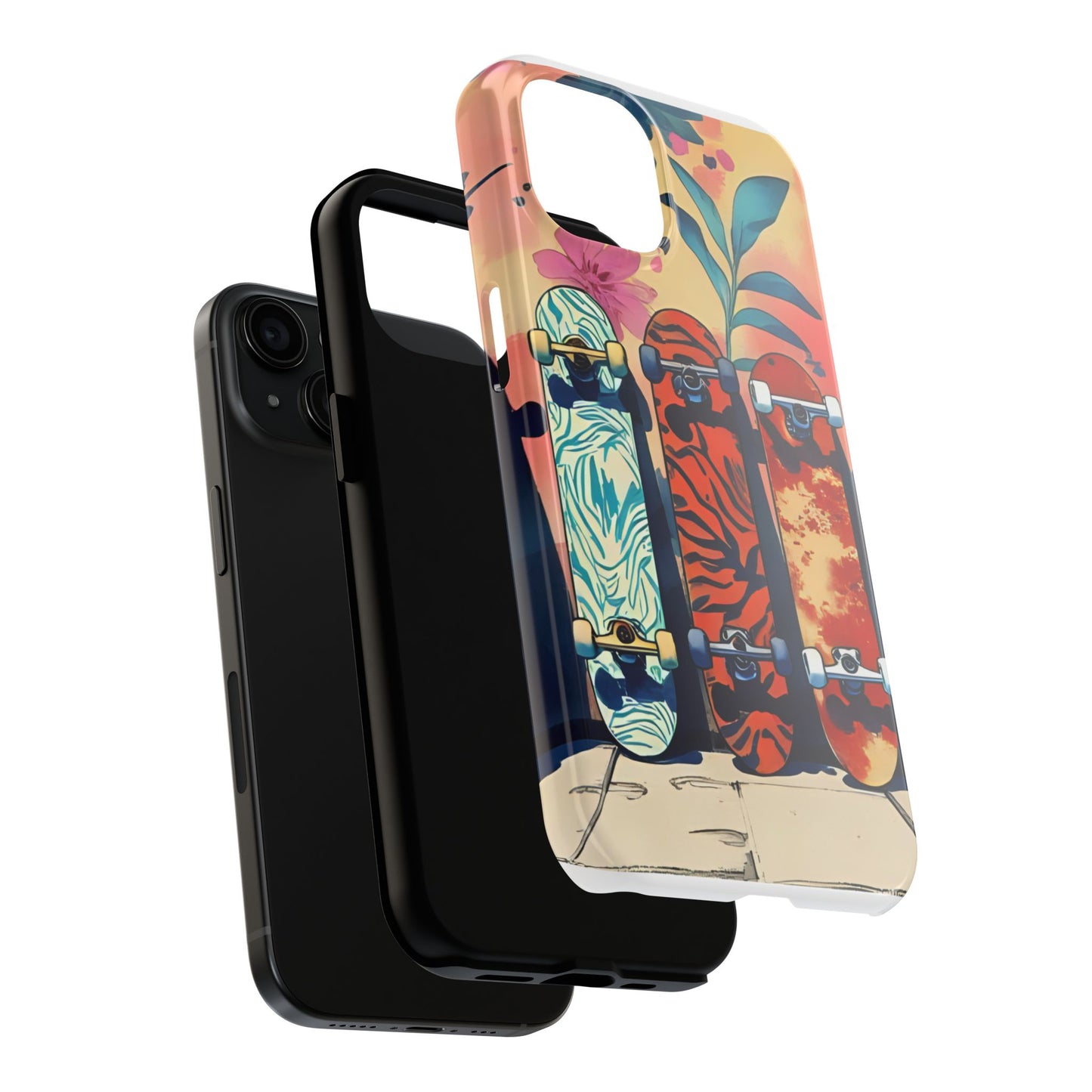 Skateboard Art Phone Cases | Tough Phone Covers for Skaters | Unique Gift for Skateboard Lovers, Trendy Protection, Custom Designs