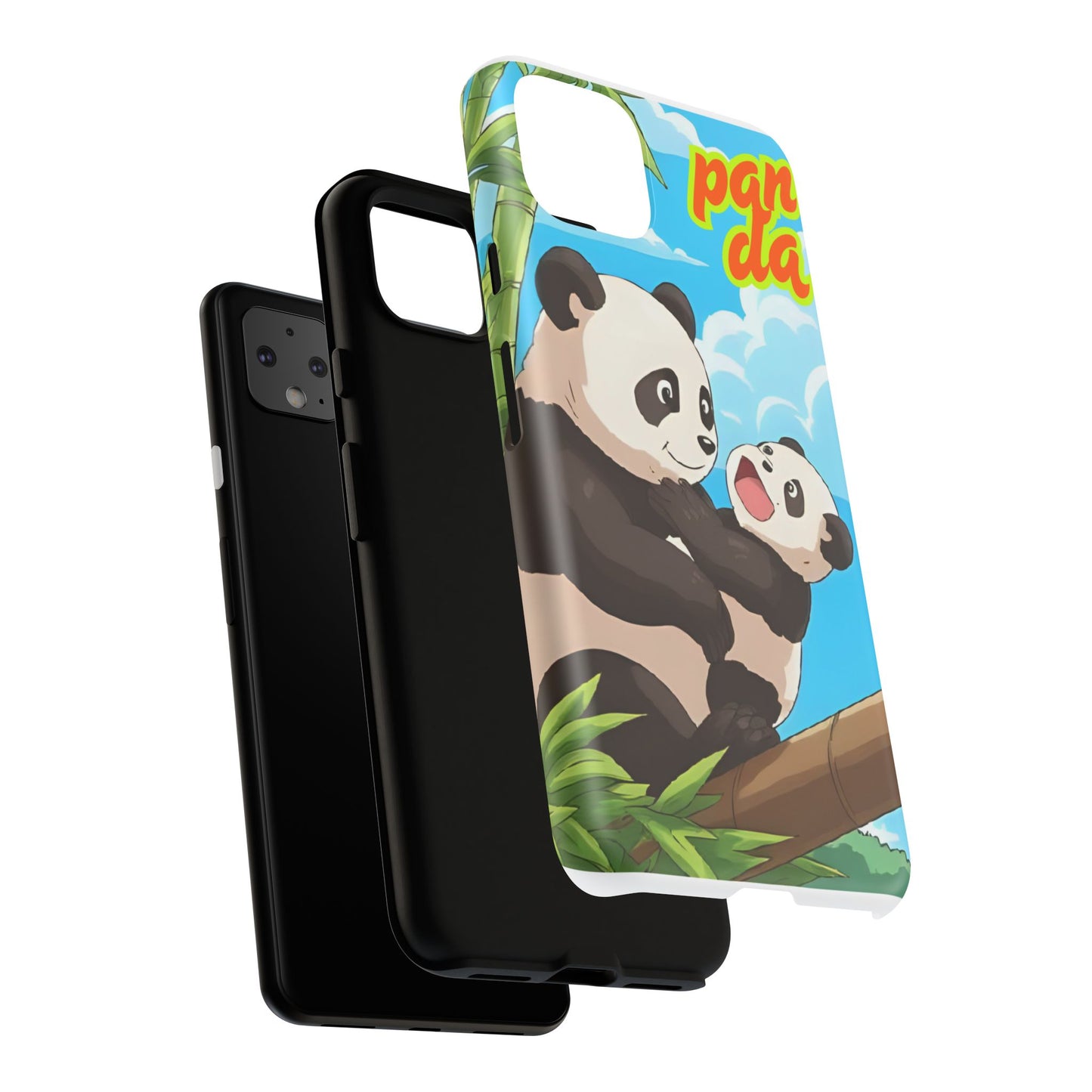 Panda Phone Case - Cute Panda Mom and Baby Design, Phone Cover for Animal Lovers, Gift for Kids and Adults, Jungle Vibe, Fun Accessory