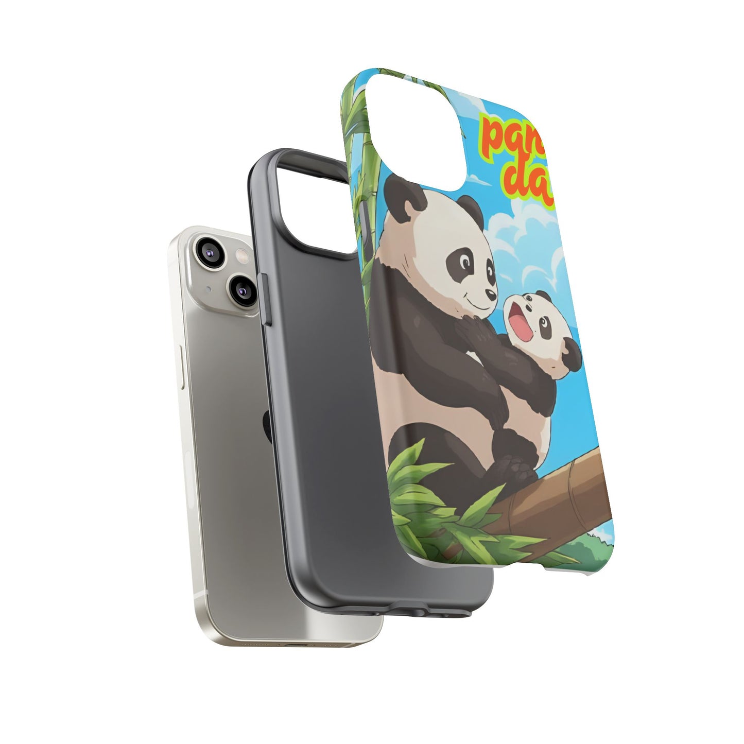Panda Phone Case - Cute Panda Mom and Baby Design, Phone Cover for Animal Lovers, Gift for Kids and Adults, Jungle Vibe, Fun Accessory