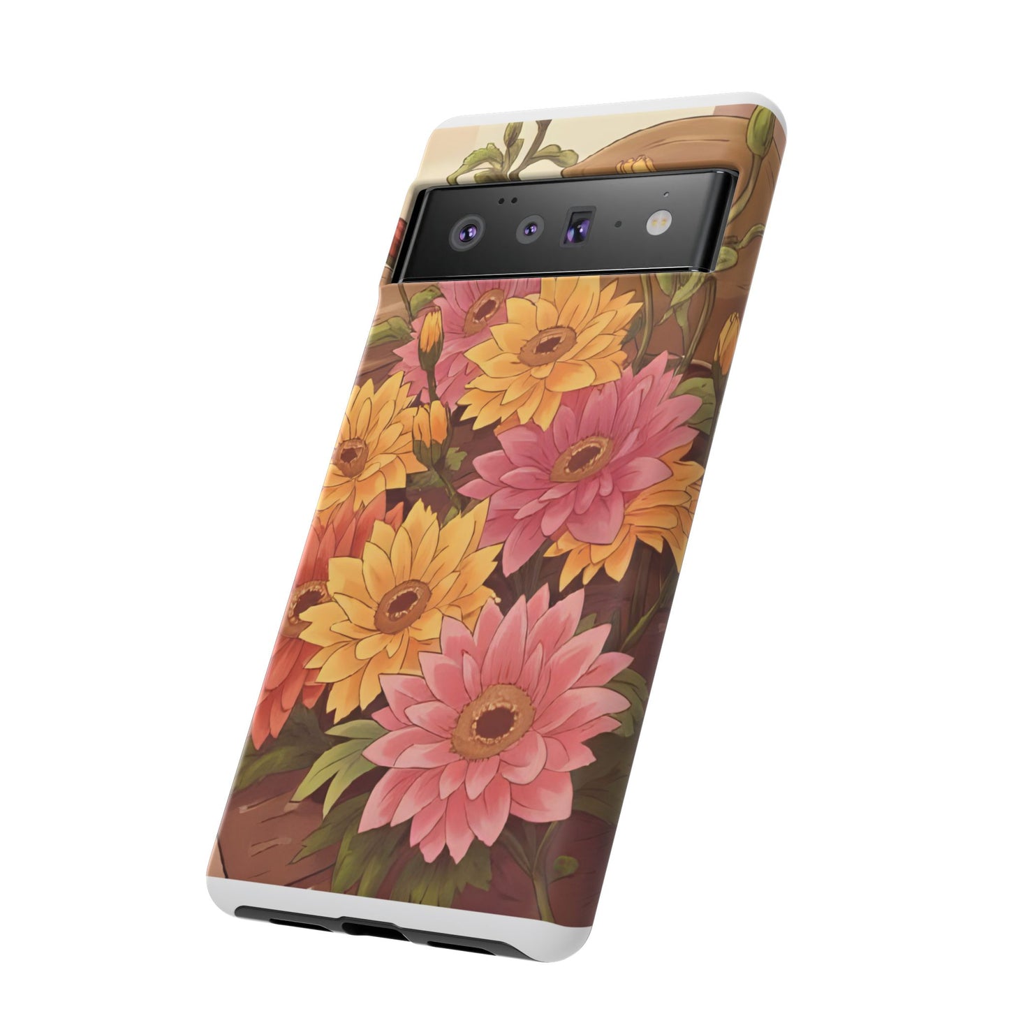 Floral Phone Case - Colorful Flower Design, Tough Protective Case, Gift for Nature Lovers, Spring Accents, Cute Accessories