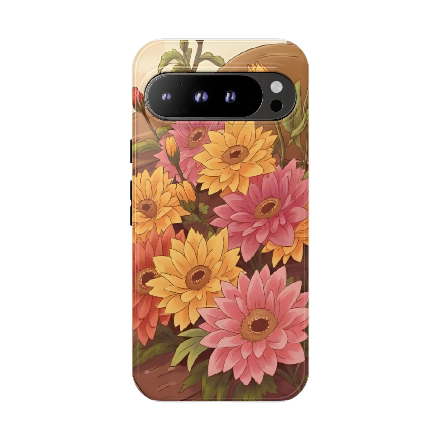 Floral Phone Case - Colorful Flower Design, Tough Protective Case, Gift for Nature Lovers, Spring Accents, Cute Accessories