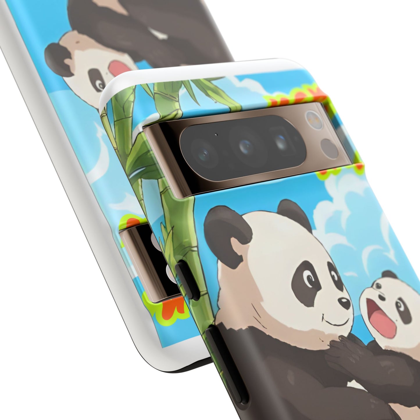 Panda Phone Case - Cute Panda Mom and Baby Design, Phone Cover for Animal Lovers, Gift for Kids and Adults, Jungle Vibe, Fun Accessory