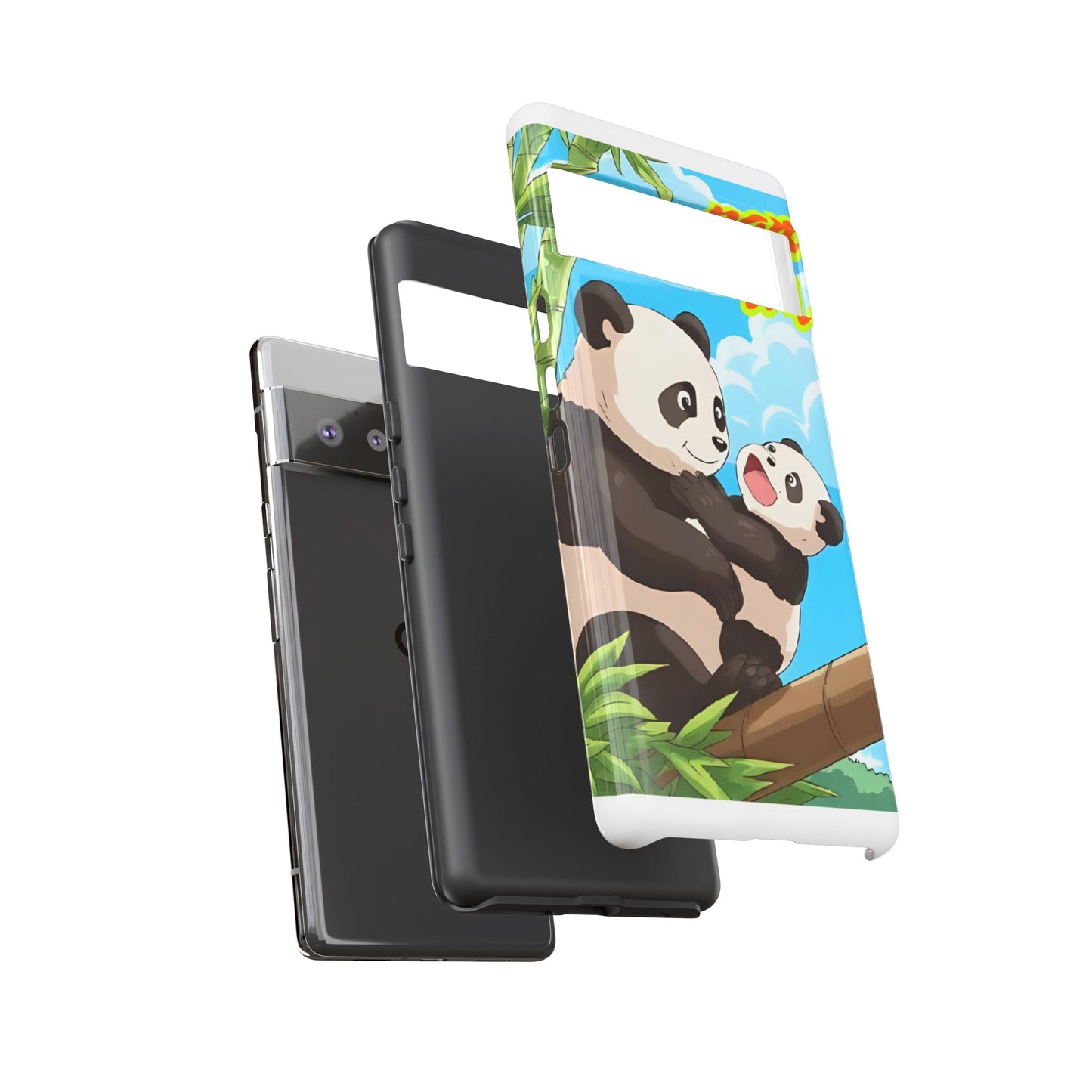 Panda Phone Case - Cute Panda Mom and Baby Design, Phone Cover for Animal Lovers, Gift for Kids and Adults, Jungle Vibe, Fun Accessory