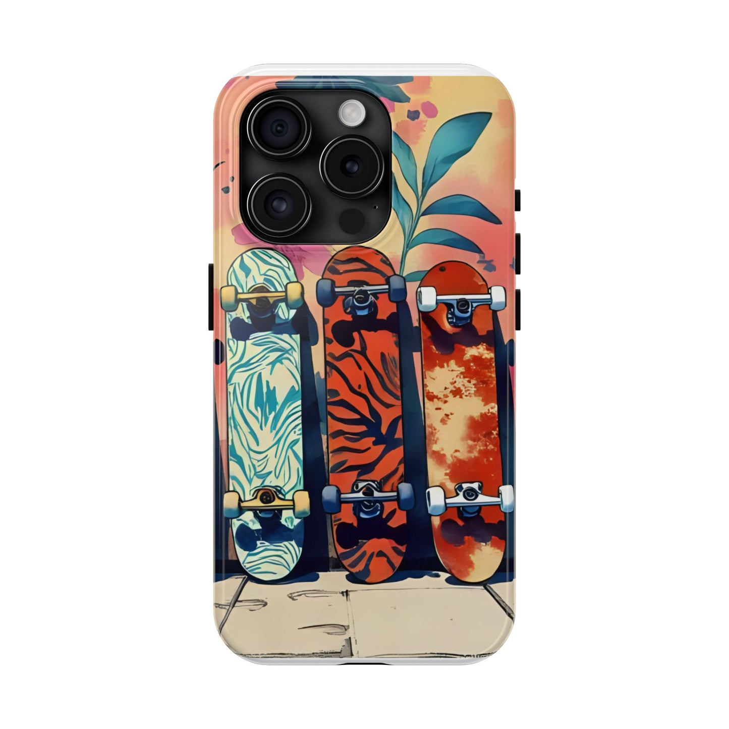 Skateboard Art Phone Cases | Tough Phone Covers for Skaters | Unique Gift for Skateboard Lovers, Trendy Protection, Custom Designs