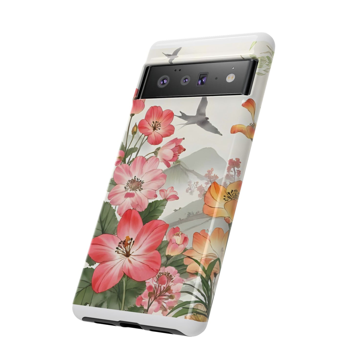 Floral Phone Case, Tough Cases, Smartphone Accessories, Gift for Her, Nature Lover's Present, Floral Design, Spring Style