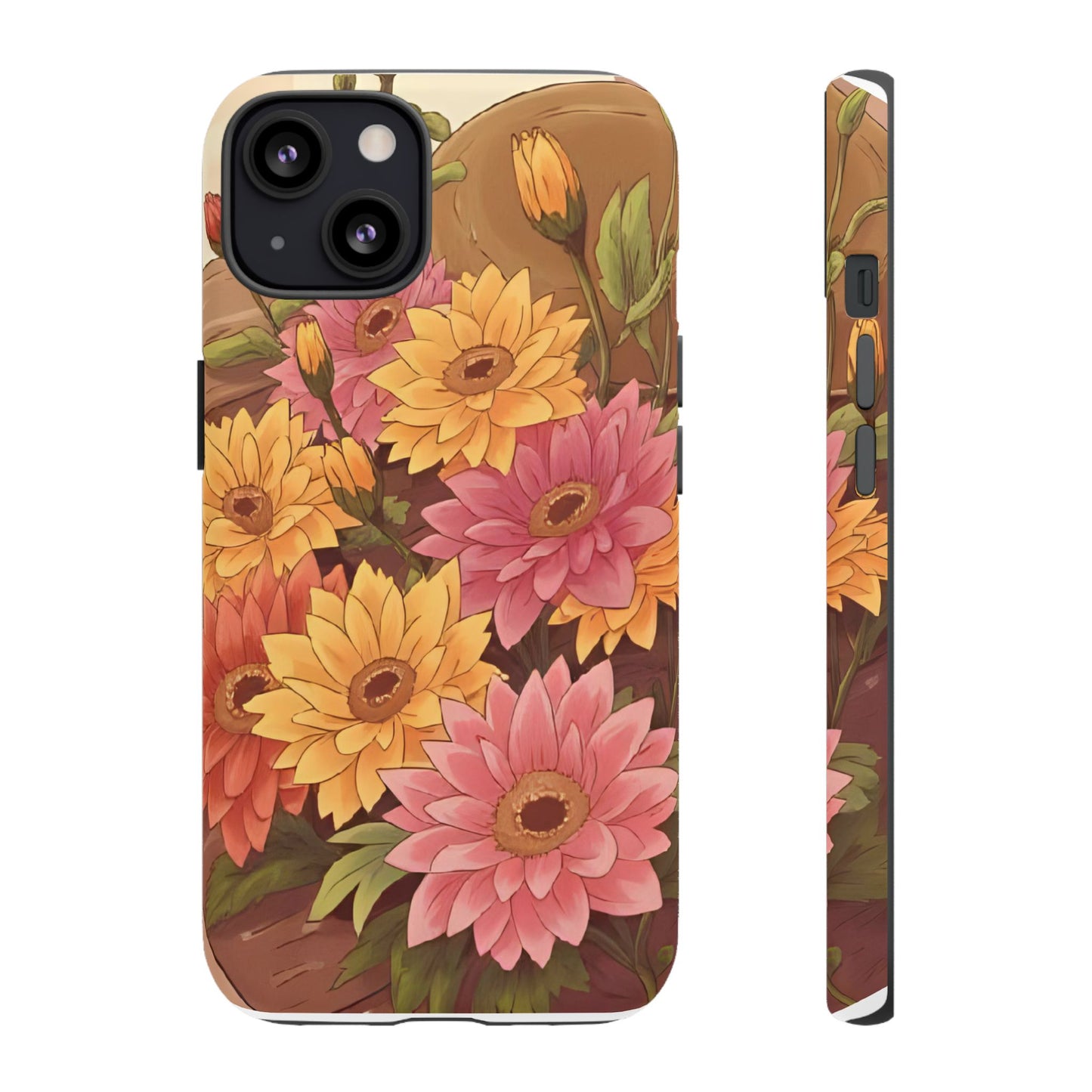 Floral Phone Case - Colorful Flower Design, Tough Protective Case, Gift for Nature Lovers, Spring Accents, Cute Accessories
