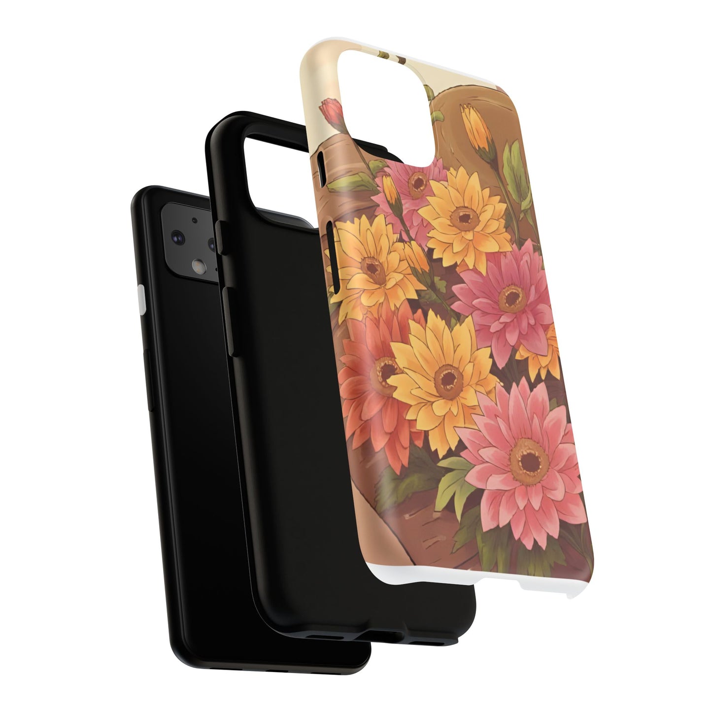 Floral Phone Case - Colorful Flower Design, Tough Protective Case, Gift for Nature Lovers, Spring Accents, Cute Accessories