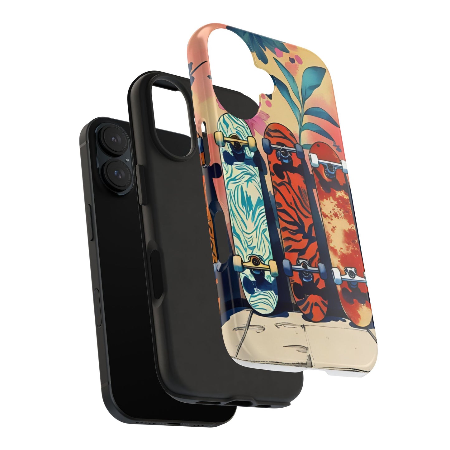 Skateboard Art Phone Cases | Tough Phone Covers for Skaters | Unique Gift for Skateboard Lovers, Trendy Protection, Custom Designs