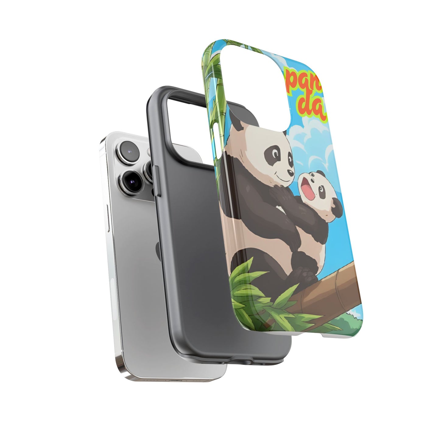 Panda Phone Case - Cute Panda Mom and Baby Design, Phone Cover for Animal Lovers, Gift for Kids and Adults, Jungle Vibe, Fun Accessory