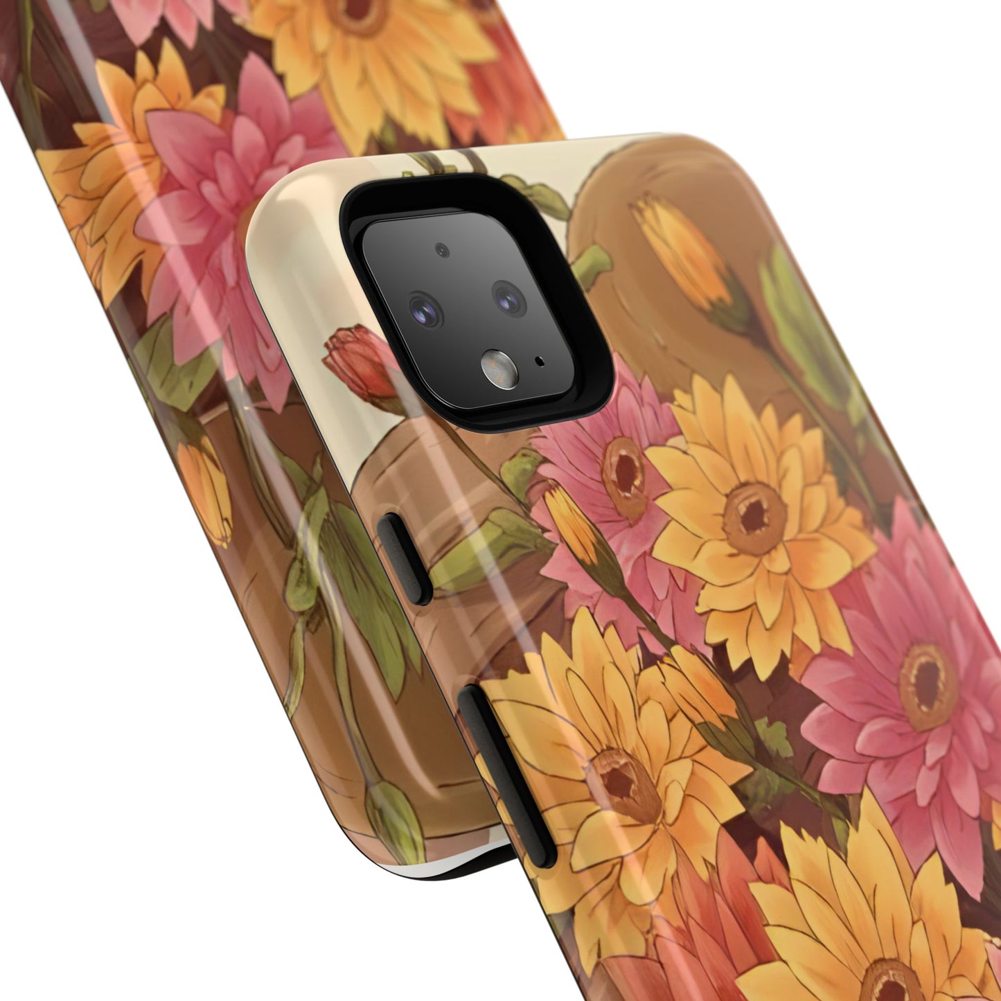 Floral Phone Case - Colorful Flower Design, Tough Protective Case, Gift for Nature Lovers, Spring Accents, Cute Accessories
