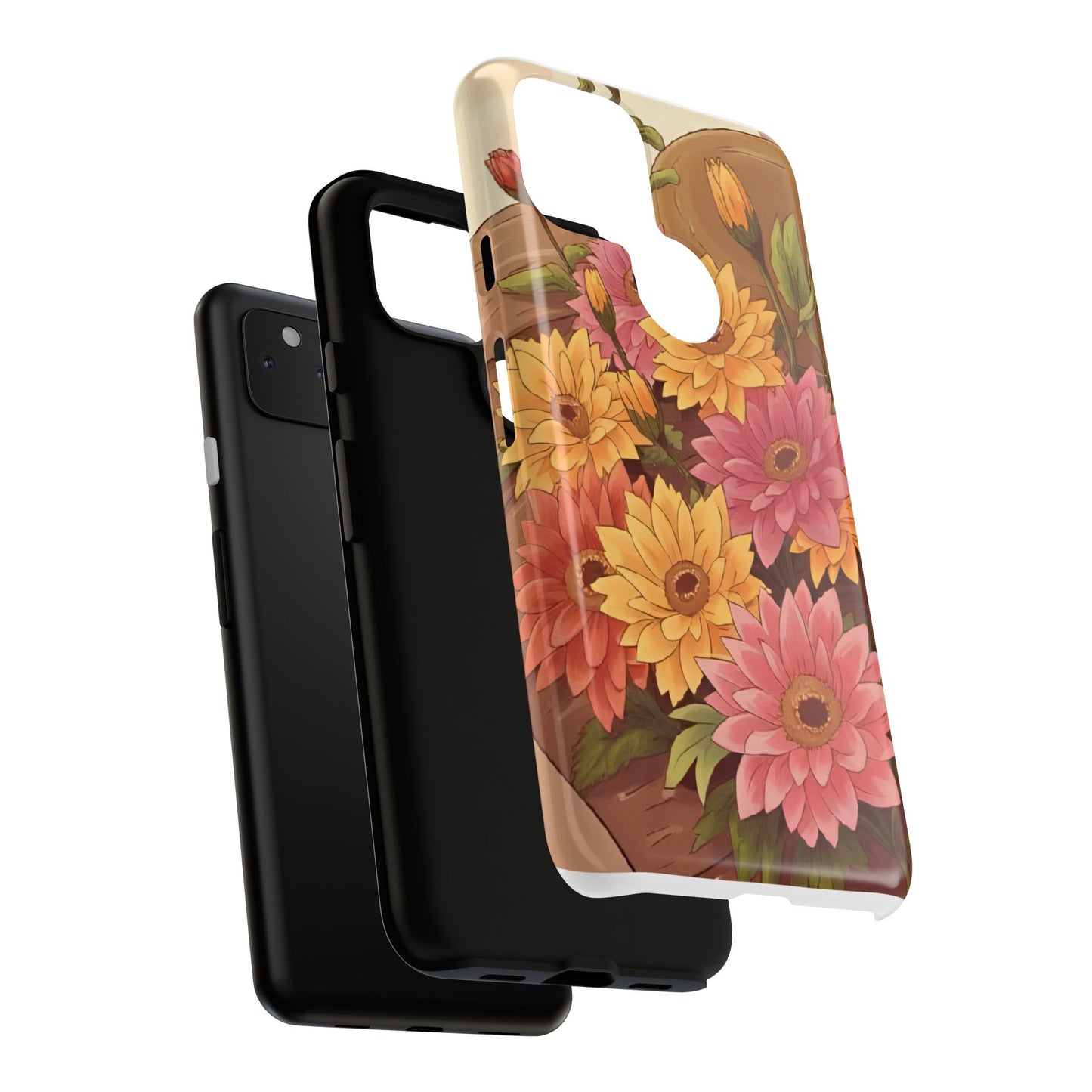 Floral Phone Case - Colorful Flower Design, Tough Protective Case, Gift for Nature Lovers, Spring Accents, Cute Accessories