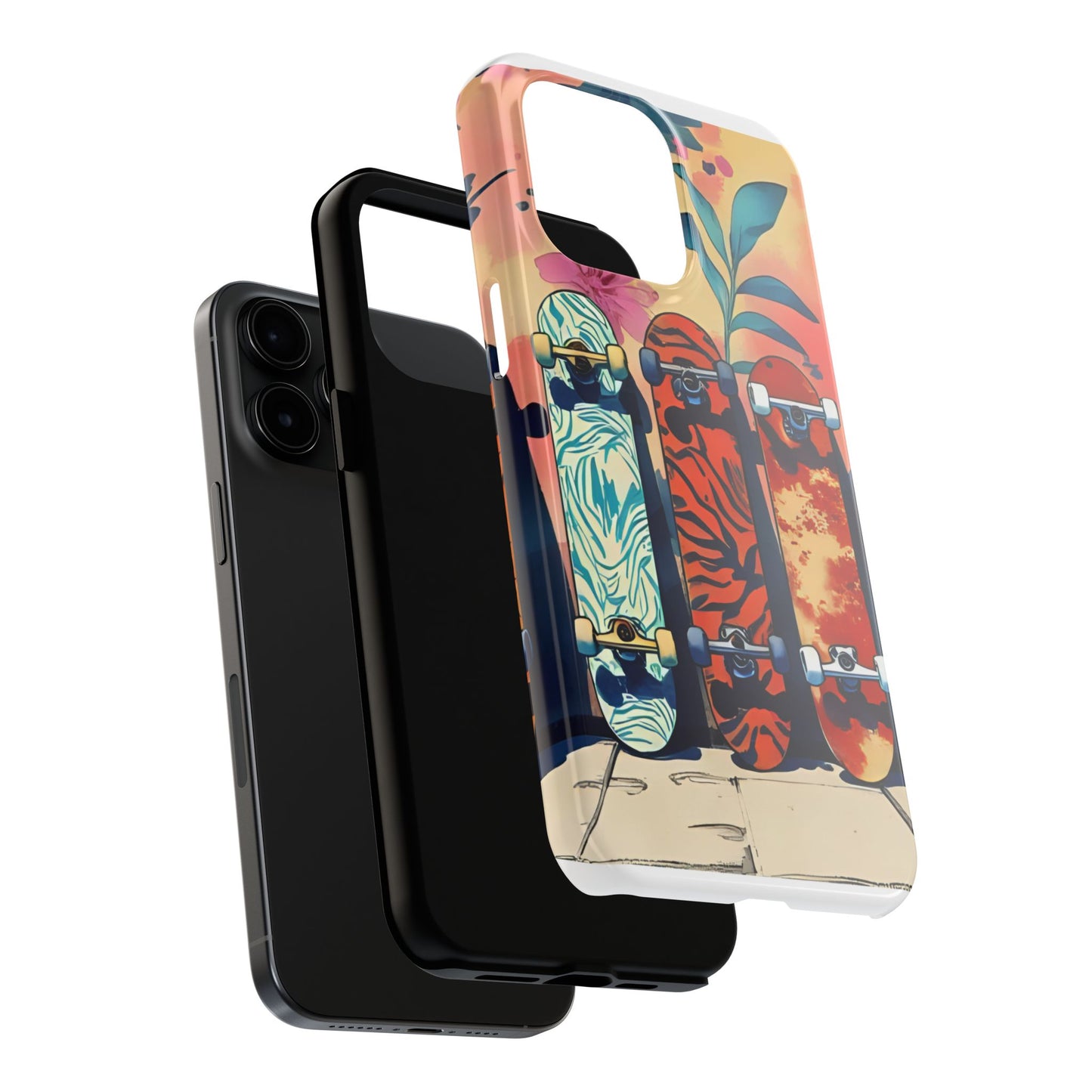 Skateboard Art Phone Cases | Tough Phone Covers for Skaters | Unique Gift for Skateboard Lovers, Trendy Protection, Custom Designs