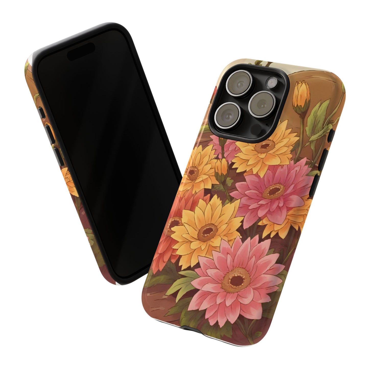 Floral Phone Case - Colorful Flower Design, Tough Protective Case, Gift for Nature Lovers, Spring Accents, Cute Accessories