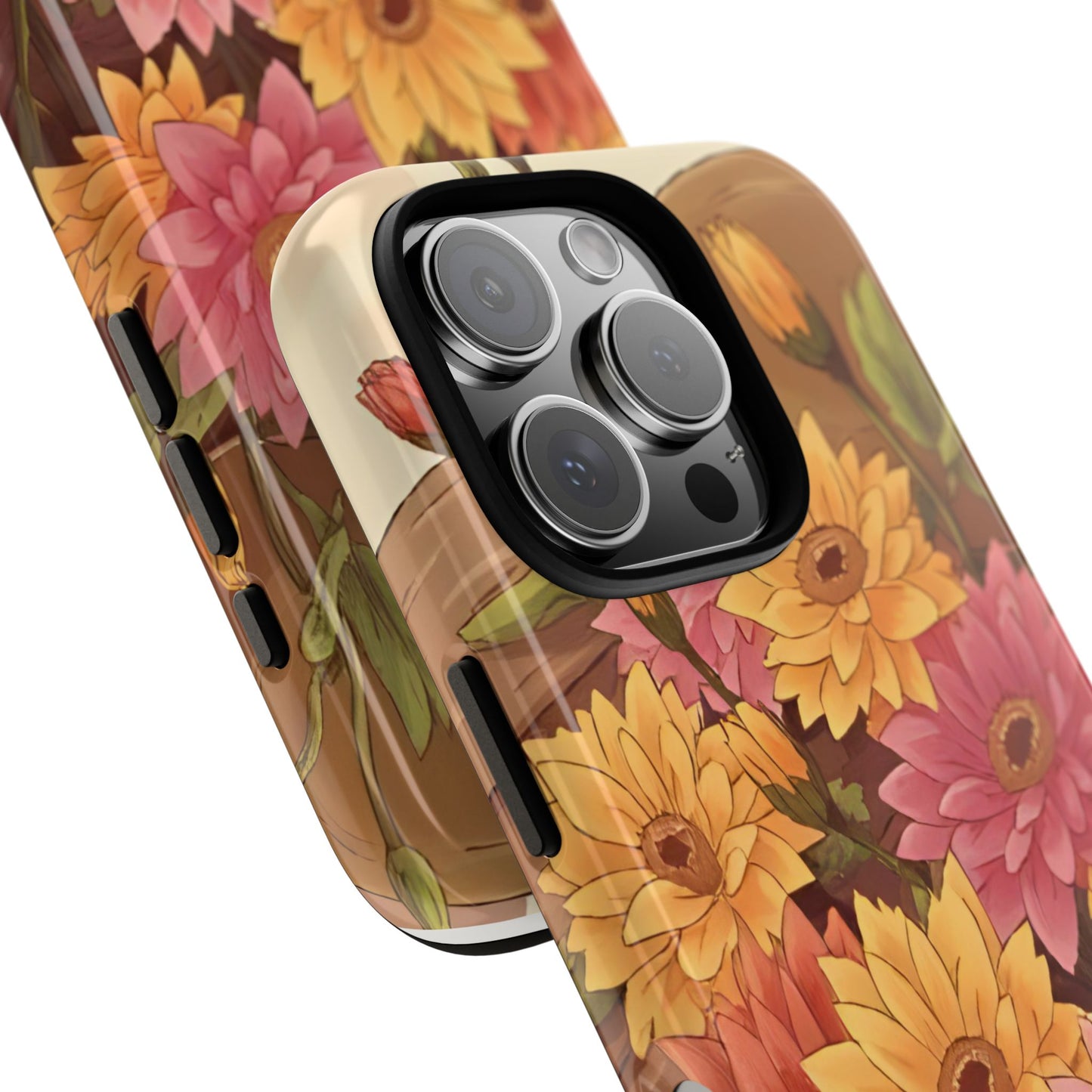Floral Phone Case - Colorful Flower Design, Tough Protective Case, Gift for Nature Lovers, Spring Accents, Cute Accessories