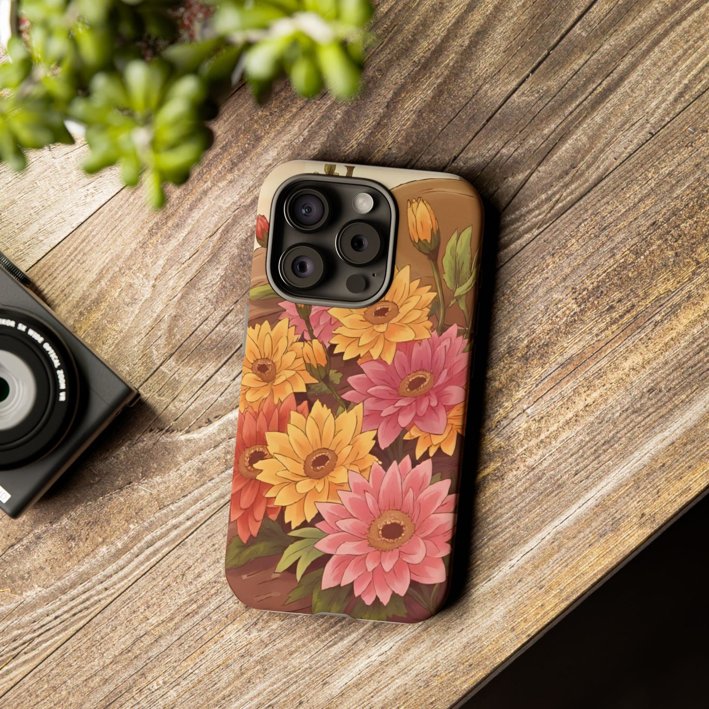 Floral Phone Case - Colorful Flower Design, Tough Protective Case, Gift for Nature Lovers, Spring Accents, Cute Accessories