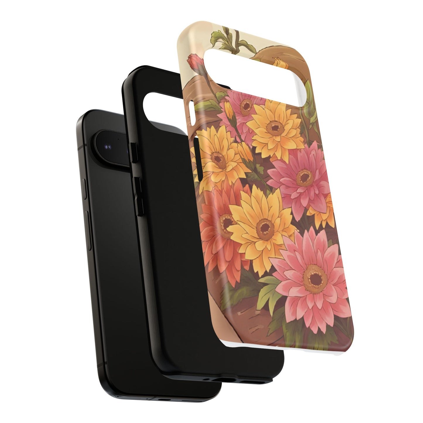 Floral Phone Case - Colorful Flower Design, Tough Protective Case, Gift for Nature Lovers, Spring Accents, Cute Accessories