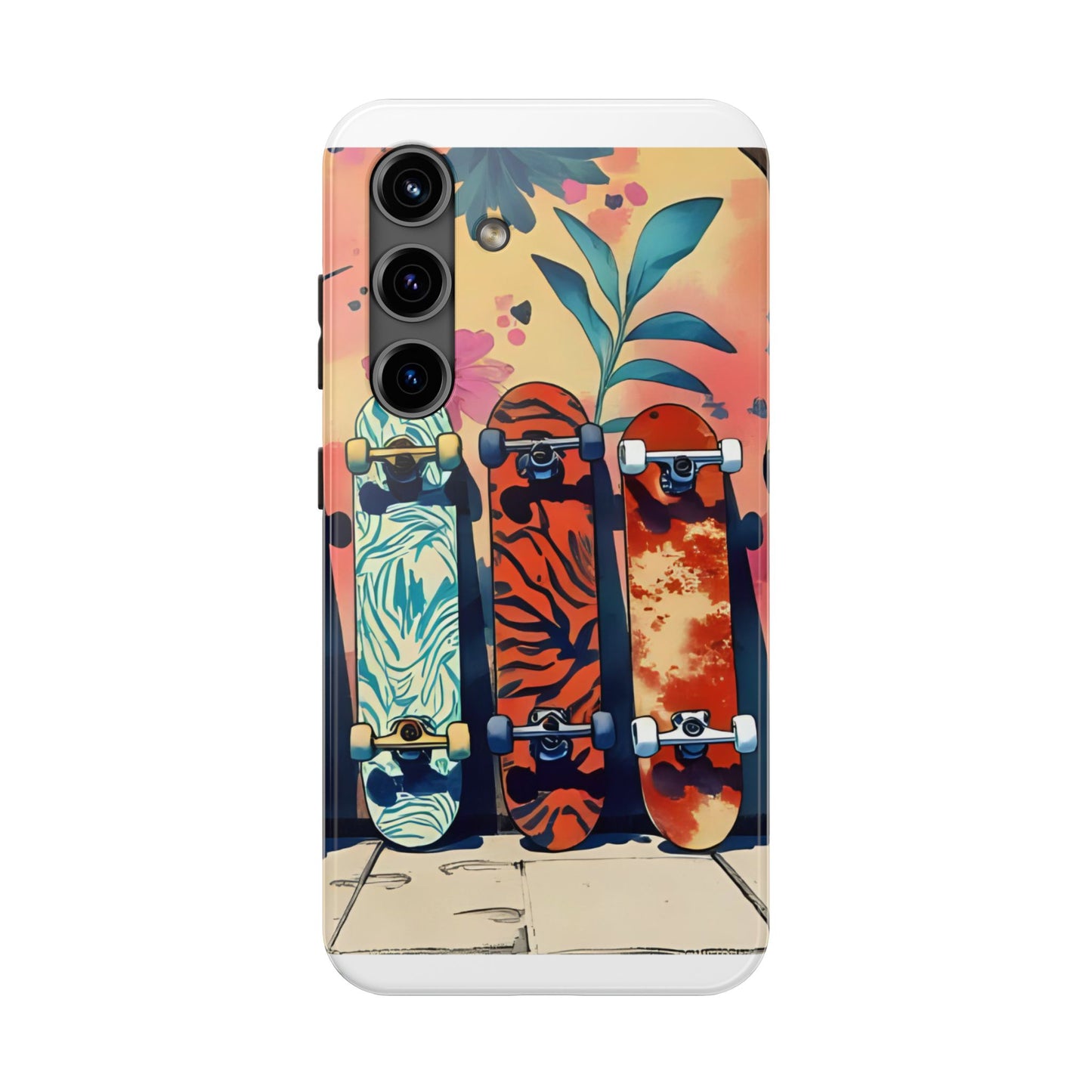 Skateboard Art Phone Cases | Tough Phone Covers for Skaters | Unique Gift for Skateboard Lovers, Trendy Protection, Custom Designs