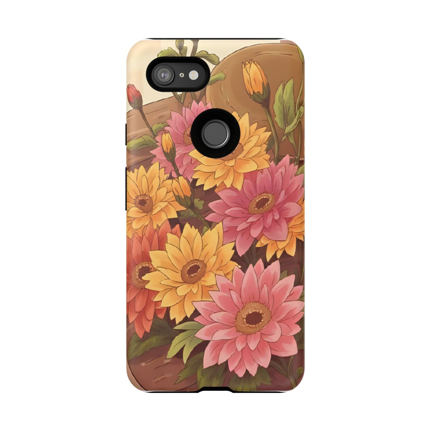 Floral Phone Case - Colorful Flower Design, Tough Protective Case, Gift for Nature Lovers, Spring Accents, Cute Accessories