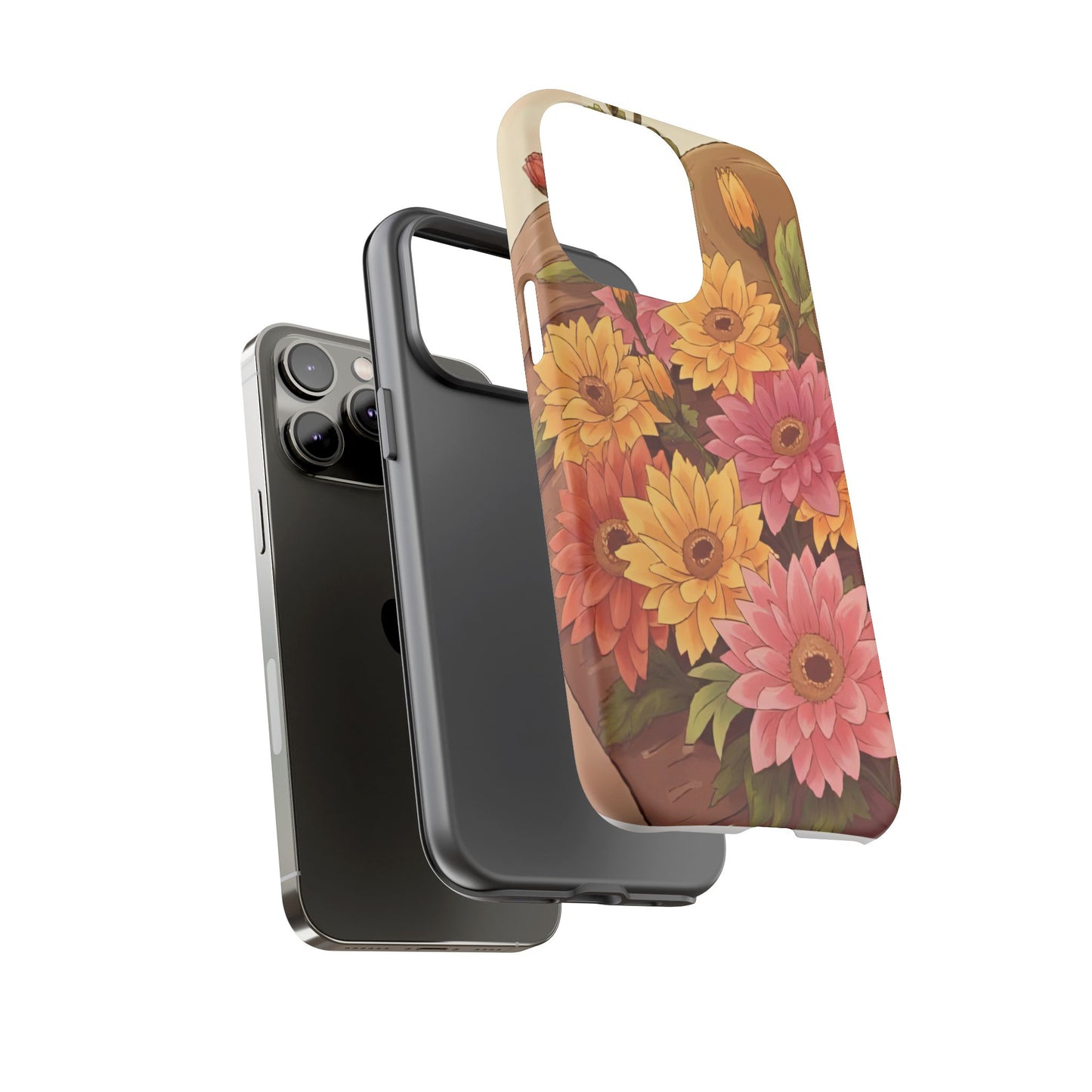 Floral Phone Case - Colorful Flower Design, Tough Protective Case, Gift for Nature Lovers, Spring Accents, Cute Accessories