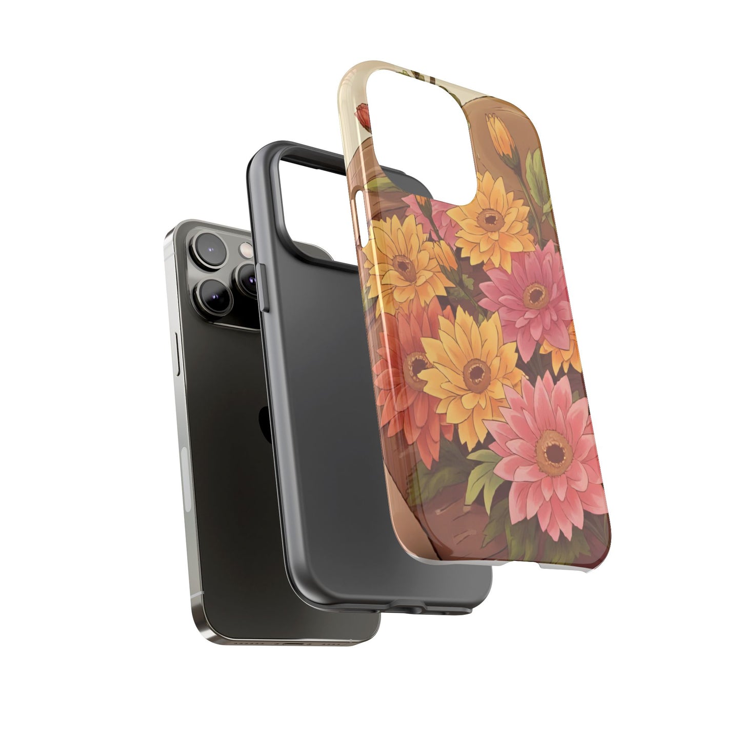 Floral Phone Case - Colorful Flower Design, Tough Protective Case, Gift for Nature Lovers, Spring Accents, Cute Accessories