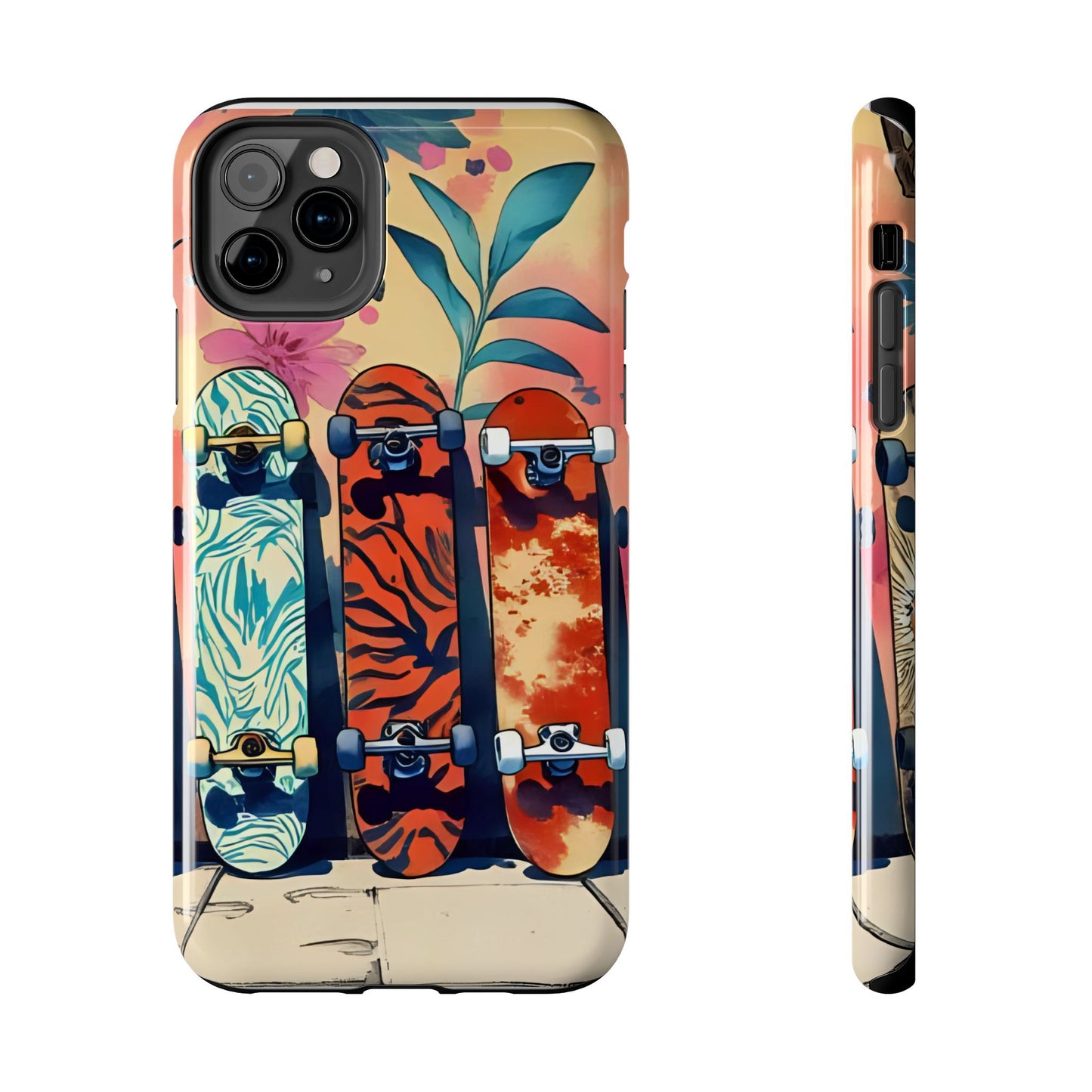 Skateboard Art Phone Cases | Tough Phone Covers for Skaters | Unique Gift for Skateboard Lovers, Trendy Protection, Custom Designs