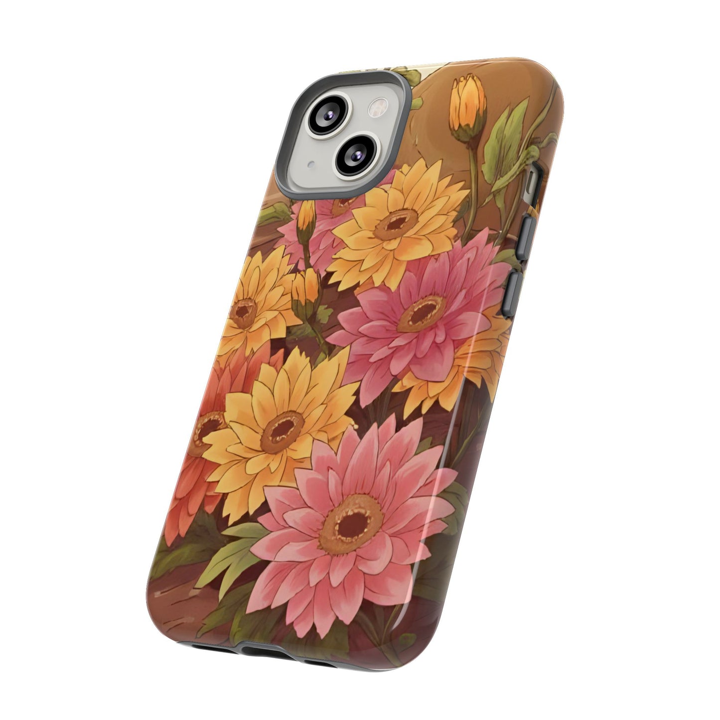 Floral Phone Case - Colorful Flower Design, Tough Protective Case, Gift for Nature Lovers, Spring Accents, Cute Accessories