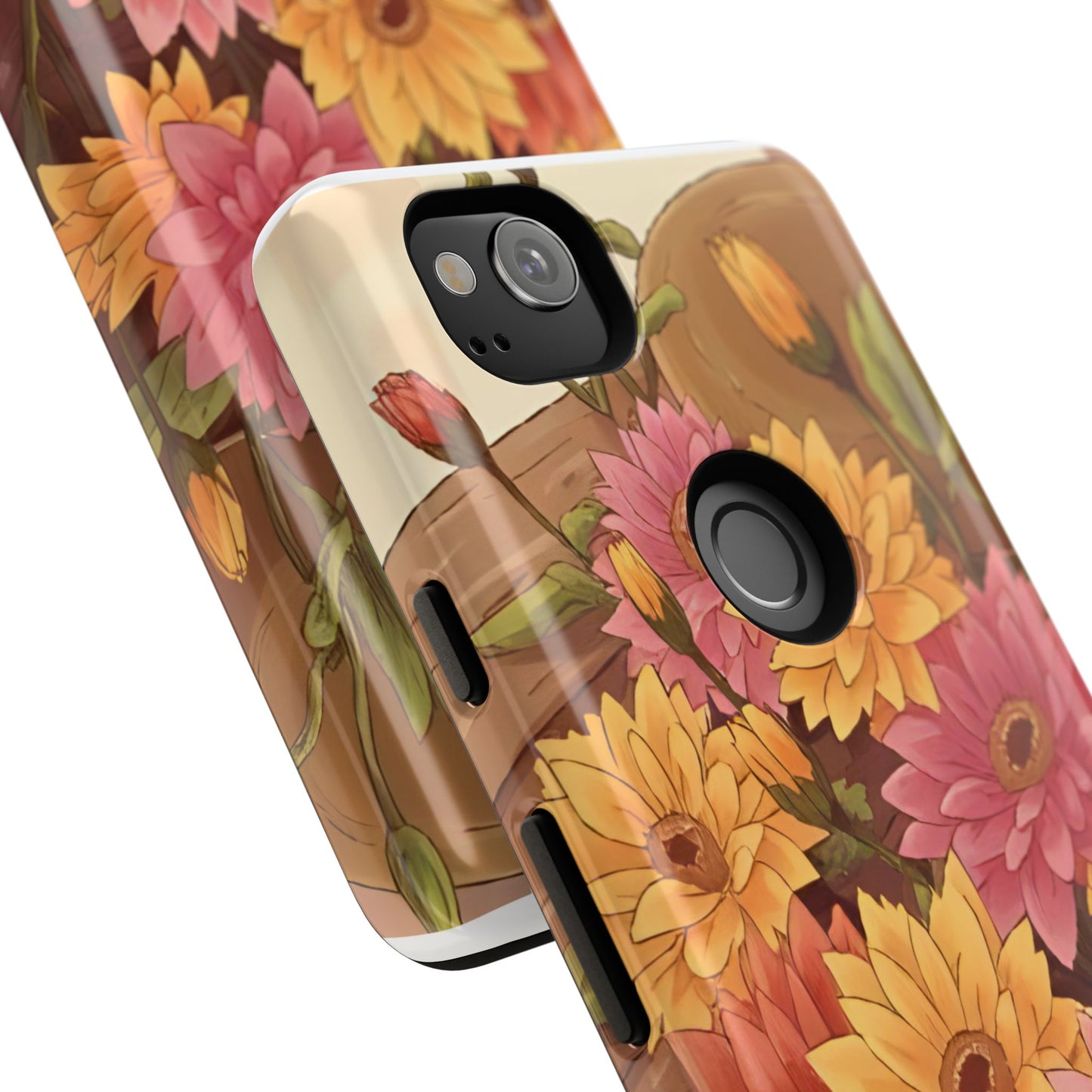 Floral Phone Case - Colorful Flower Design, Tough Protective Case, Gift for Nature Lovers, Spring Accents, Cute Accessories