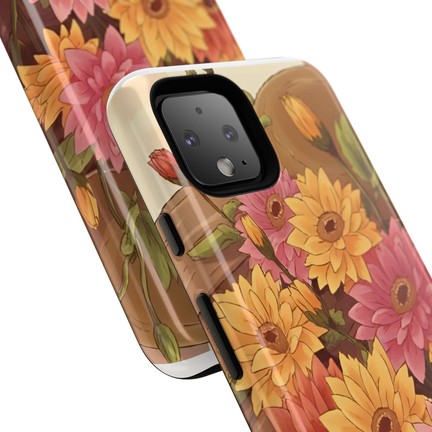 Floral Phone Case - Colorful Flower Design, Tough Protective Case, Gift for Nature Lovers, Spring Accents, Cute Accessories