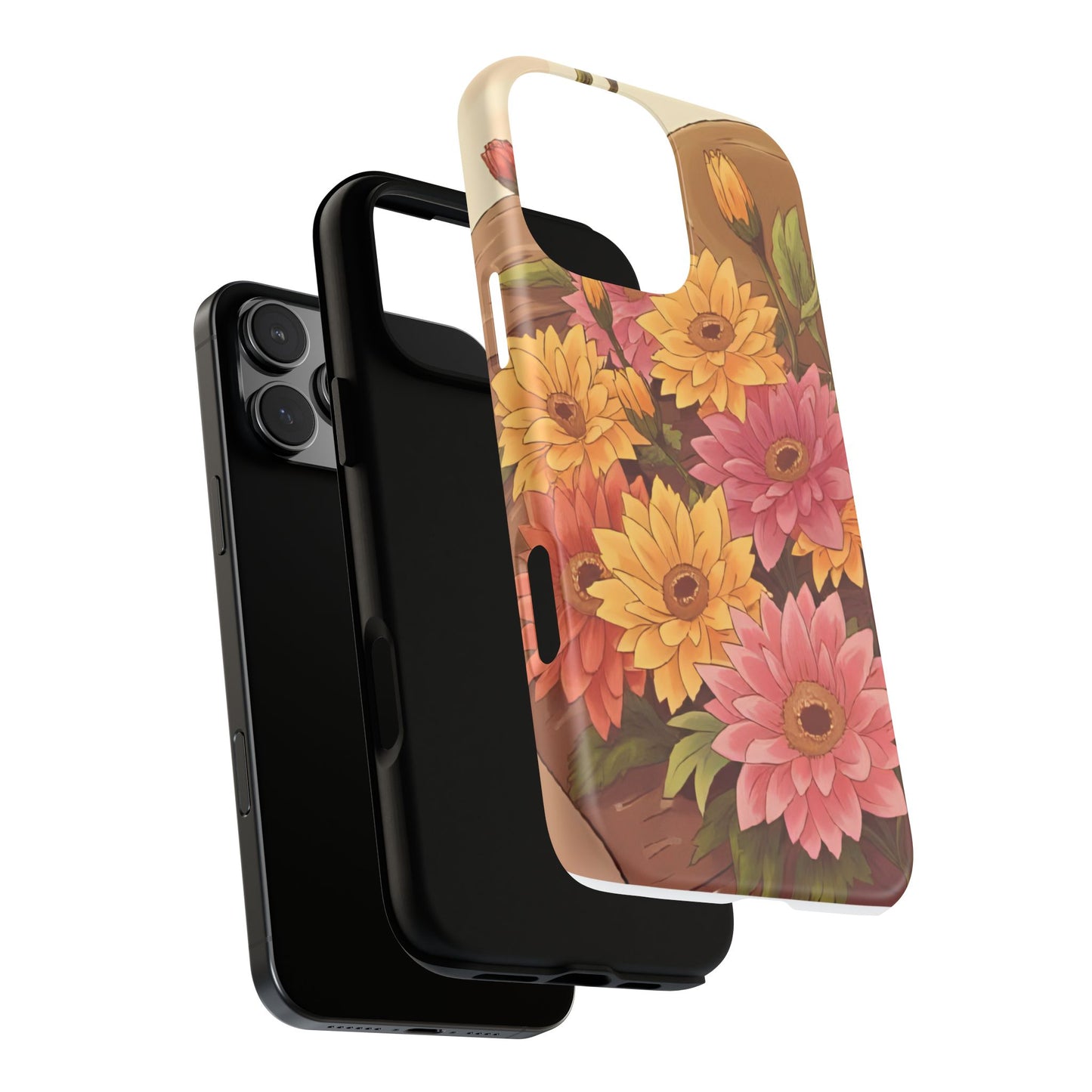 Floral Phone Case - Colorful Flower Design, Tough Protective Case, Gift for Nature Lovers, Spring Accents, Cute Accessories